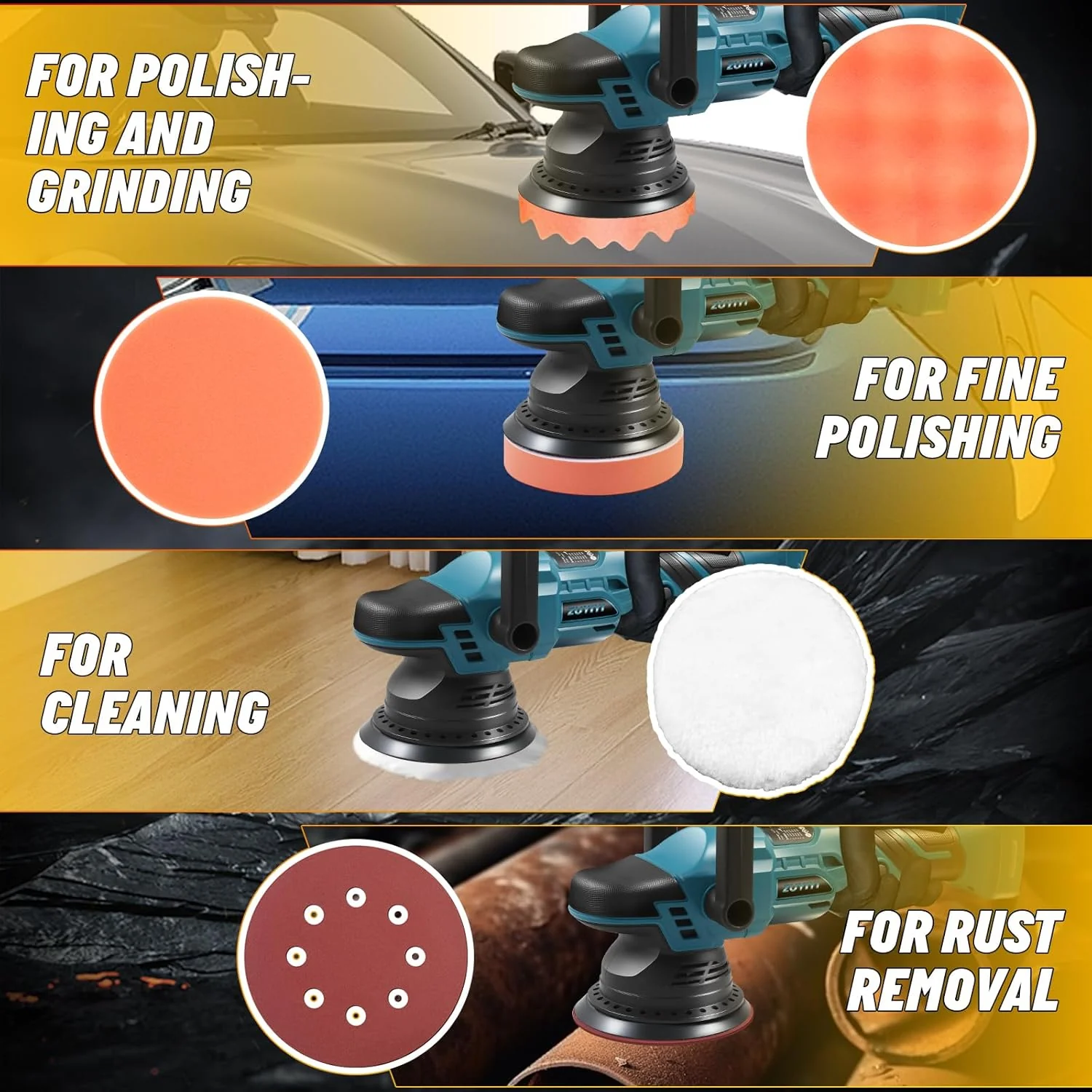 ZUYIYI Cordless Car Buffer Polisher - Image 7