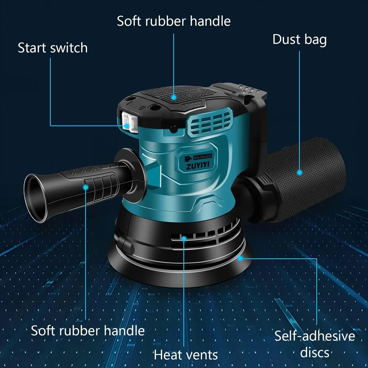 ZUYIYI 5 Inch Cordless Random Orbital - Image 6
