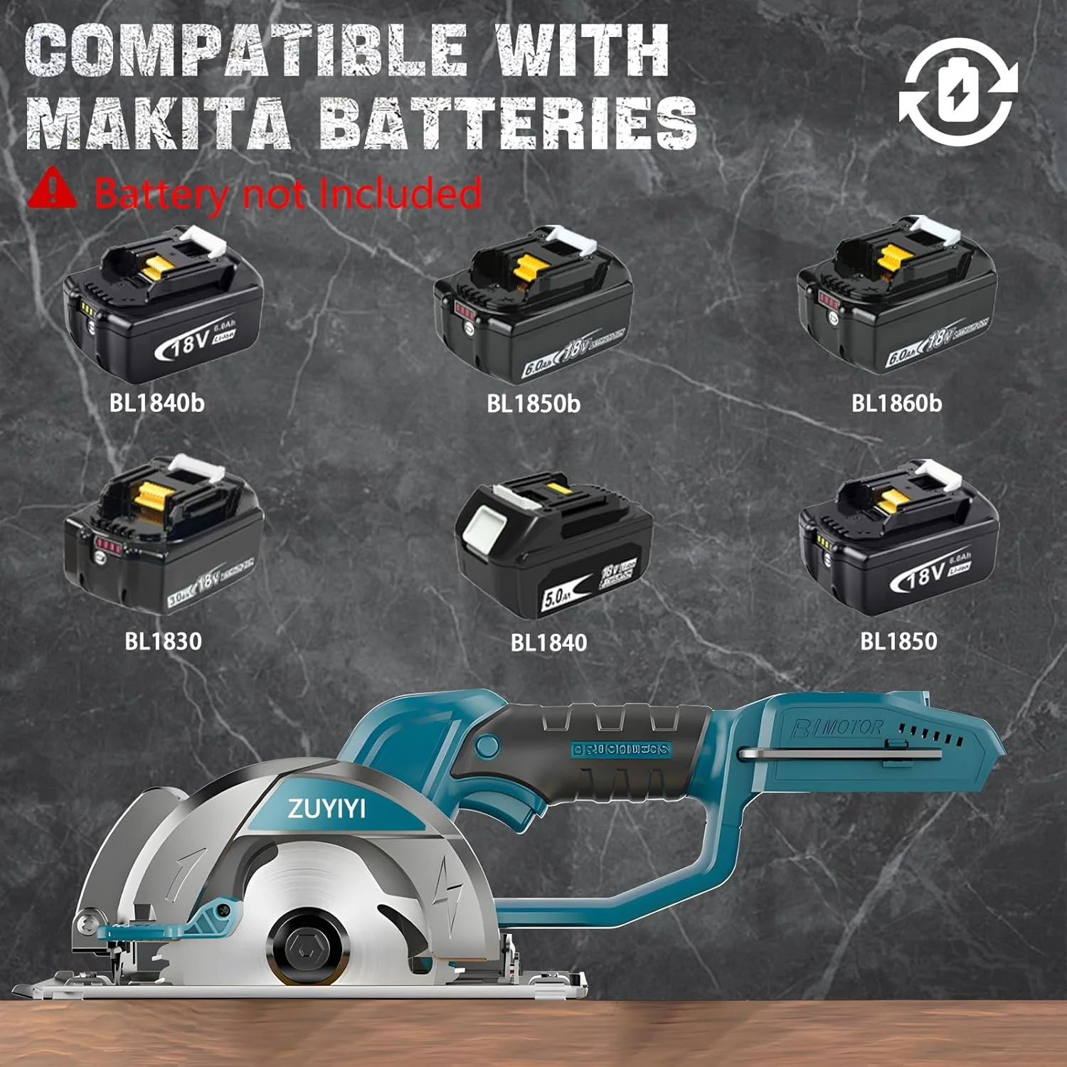 ZUYIYI 5-1/2"" Cordless Circular Saw - Image 3
