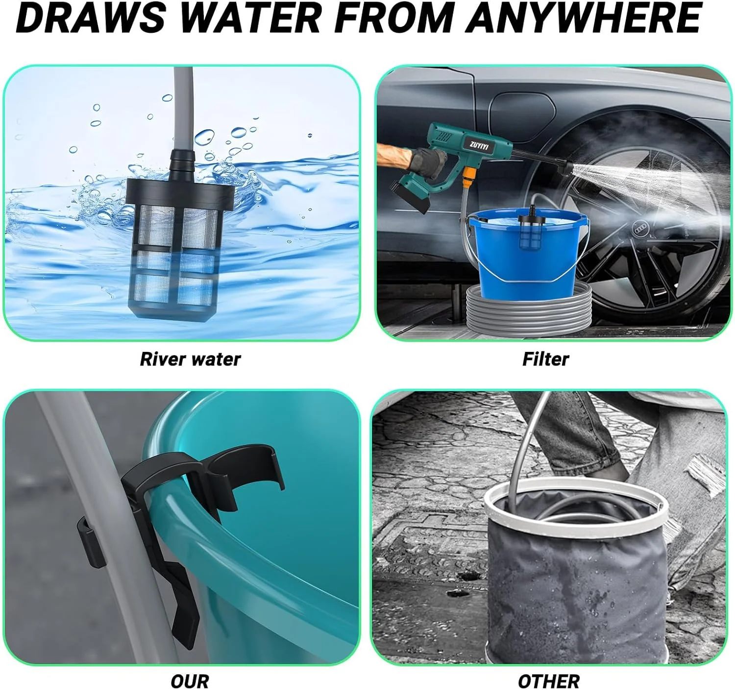 ZUYIYI Cordless Pressure Washer, 970PSI Portable - Image 7