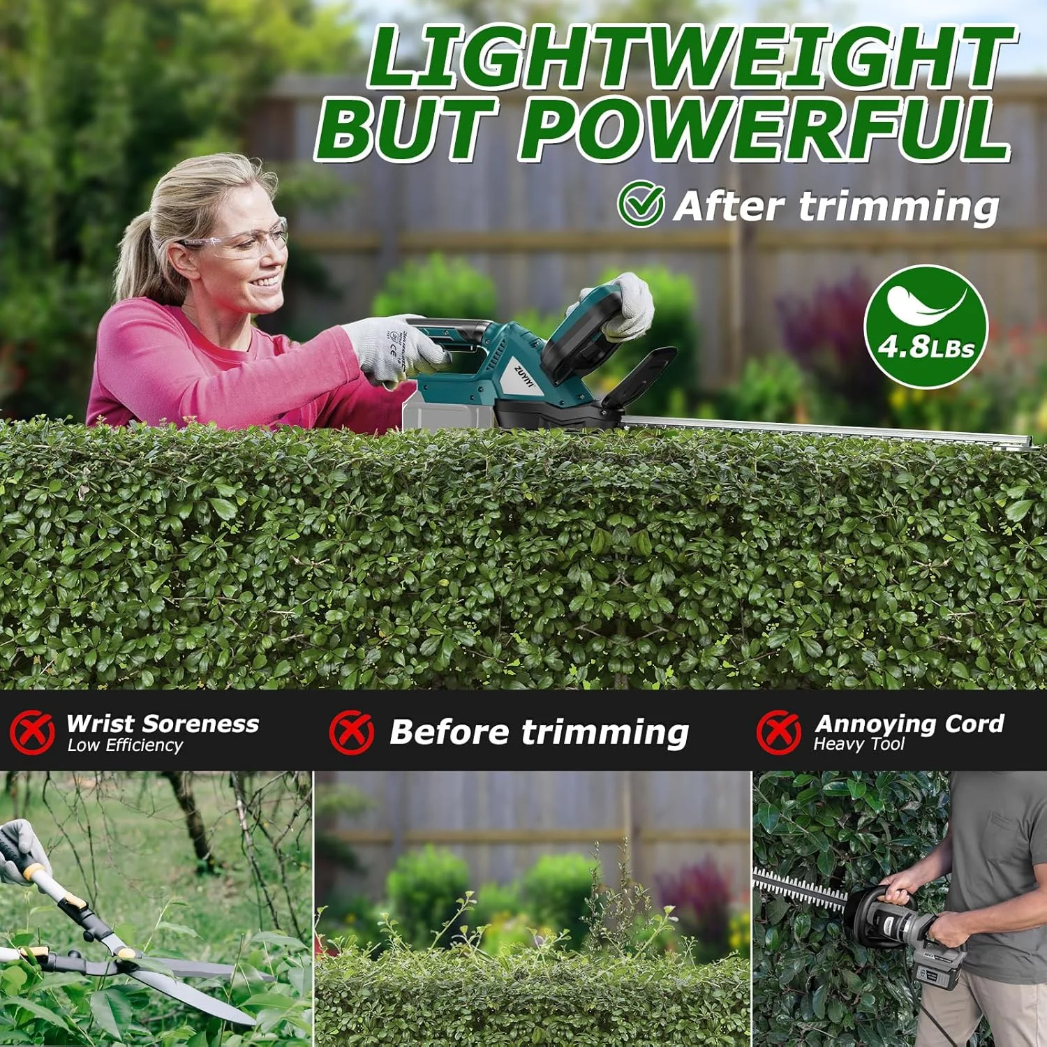ZUYIYI Cordless Hedge Trimmer - Image 6