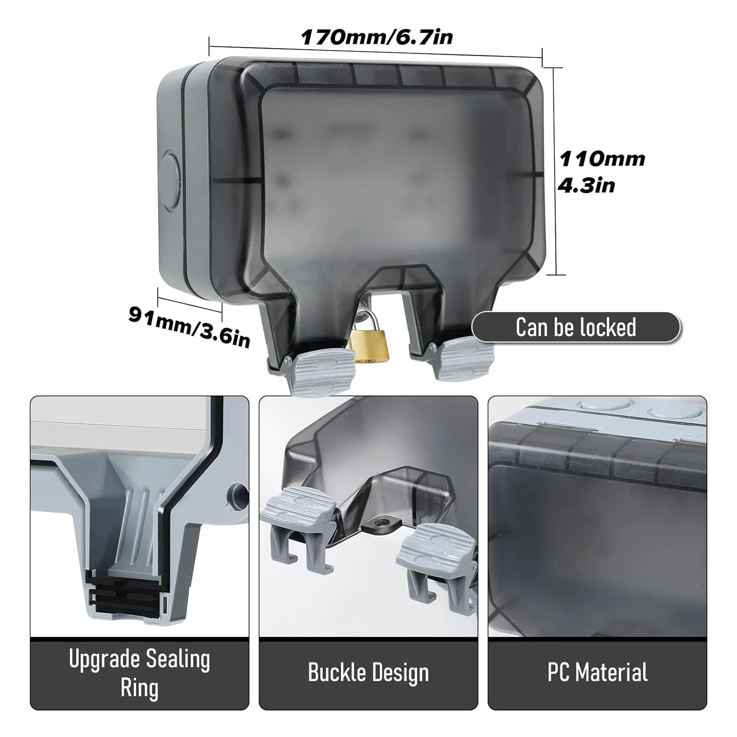 ZUYIYI Outdoor Power Outlet, Waterproof Weatherproof - Image 5