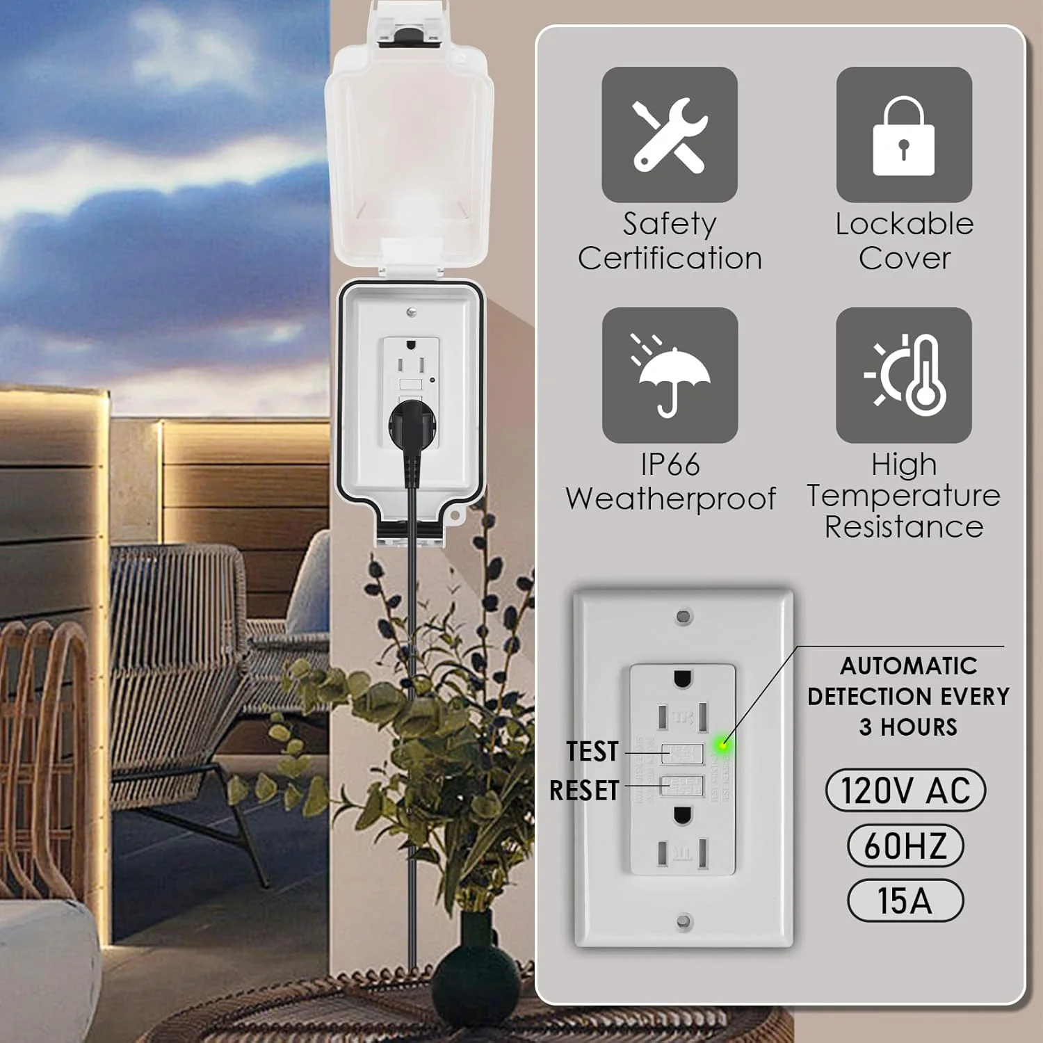 ZUYIYI GFCI Outdoor Electrical Outlet Box - Image 6