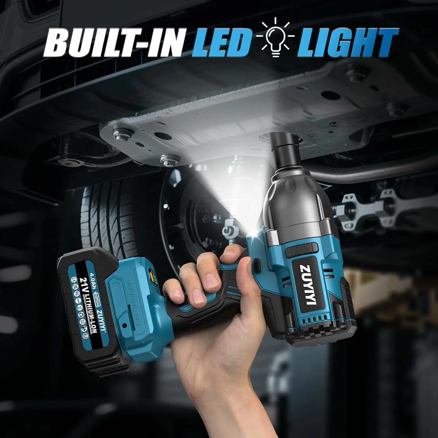 ZUYIYI Cordless Impact Wrench 1/2", 1600N.m - Image 6