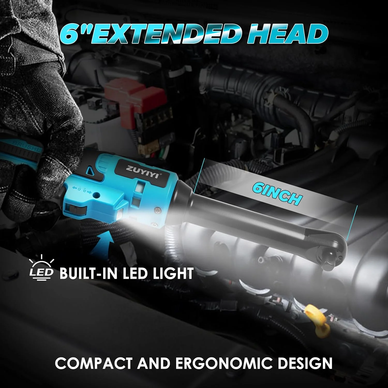 ZUYIYI 3/8" Cordless Electric Ratchet Wrench - Image 5