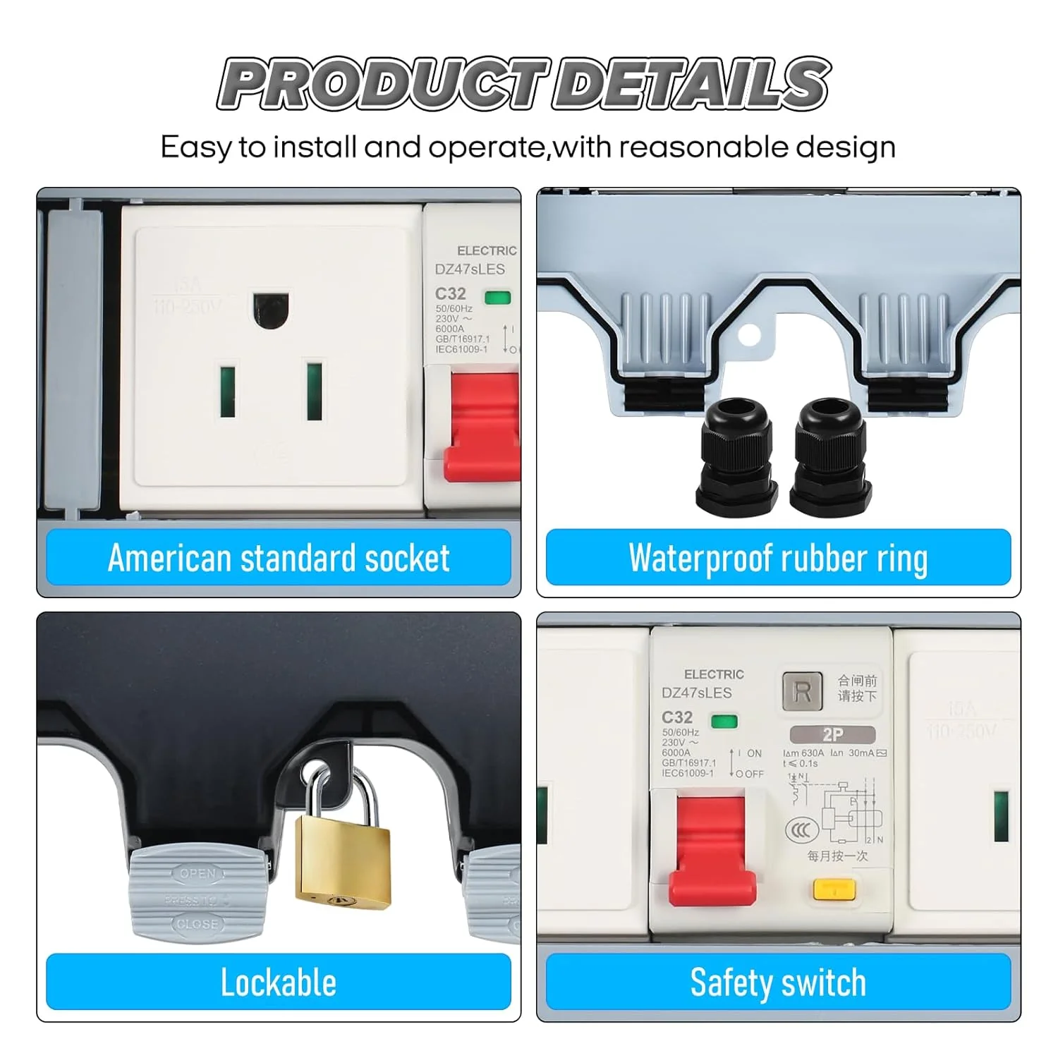 ZUYIYI Outdoor Power Outlet with 32A - Image 4