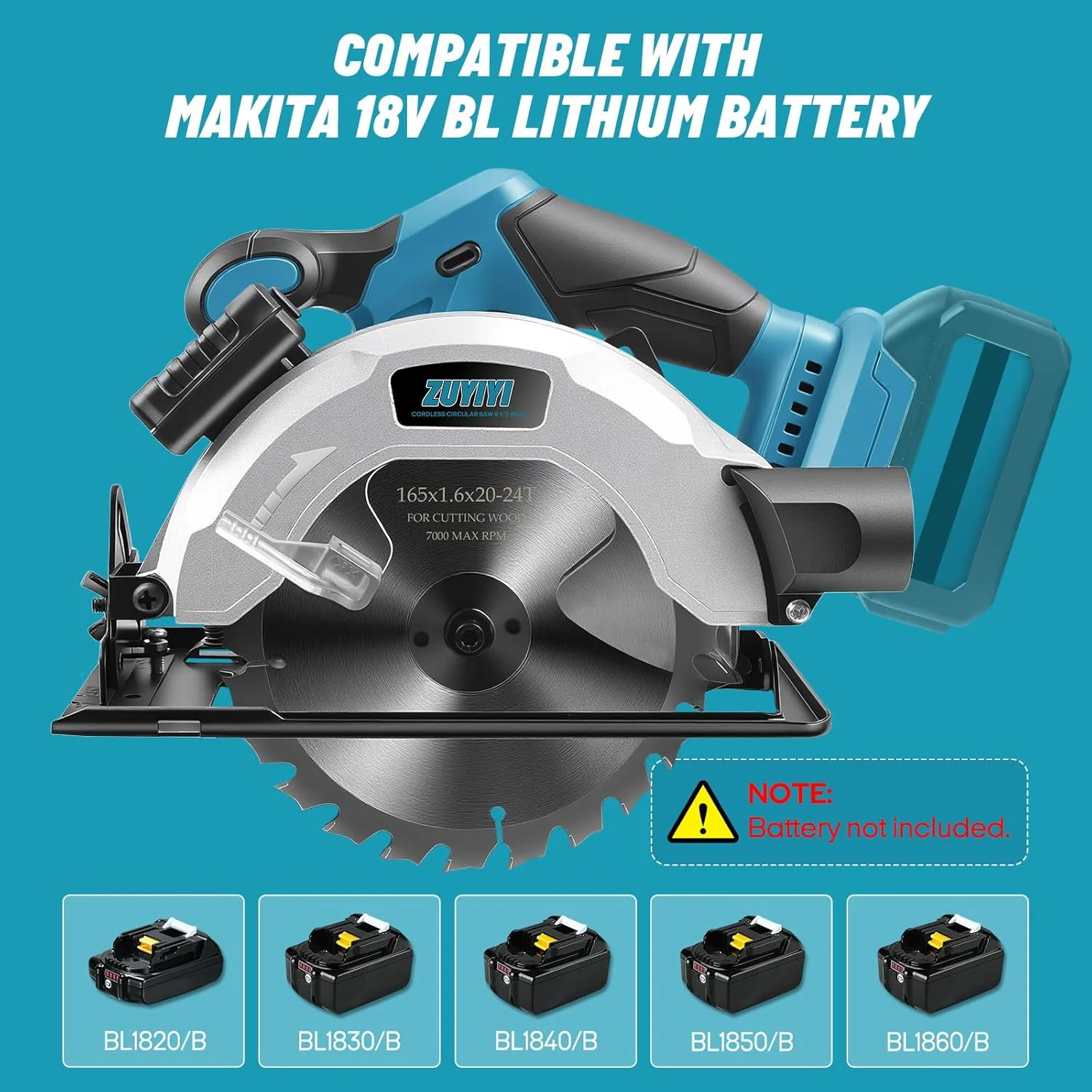 ZUYIYI Cordless Circular Saw 6-1/2" for - Image 5