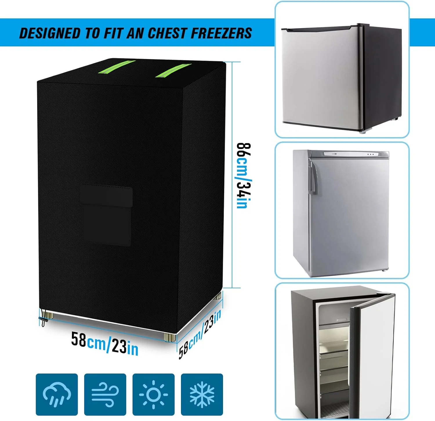 ZUYIYI Mini Chest Freezer Cover, Outdoor - Image 2