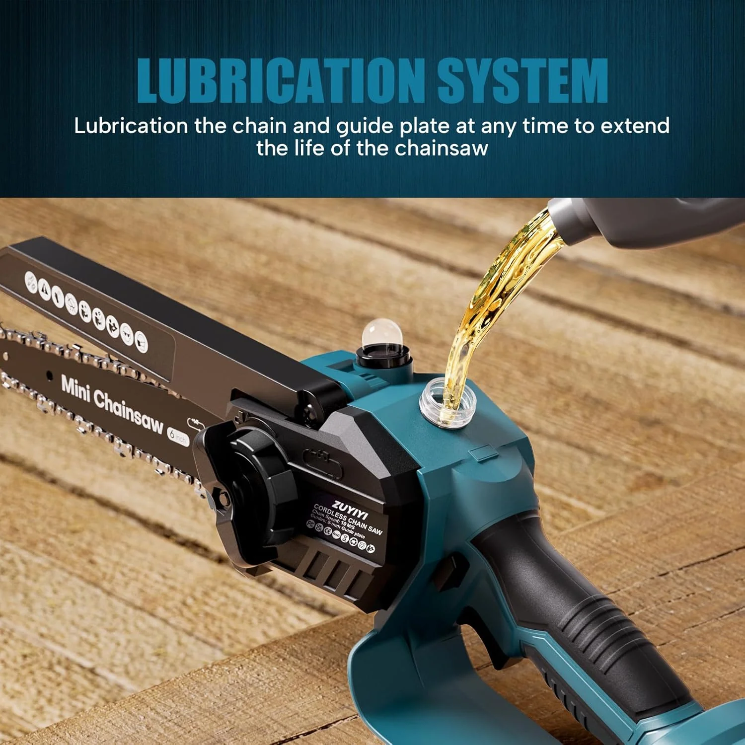 ZUYIYI Mini Chainsaw Cordless 6 Inch - Image 4