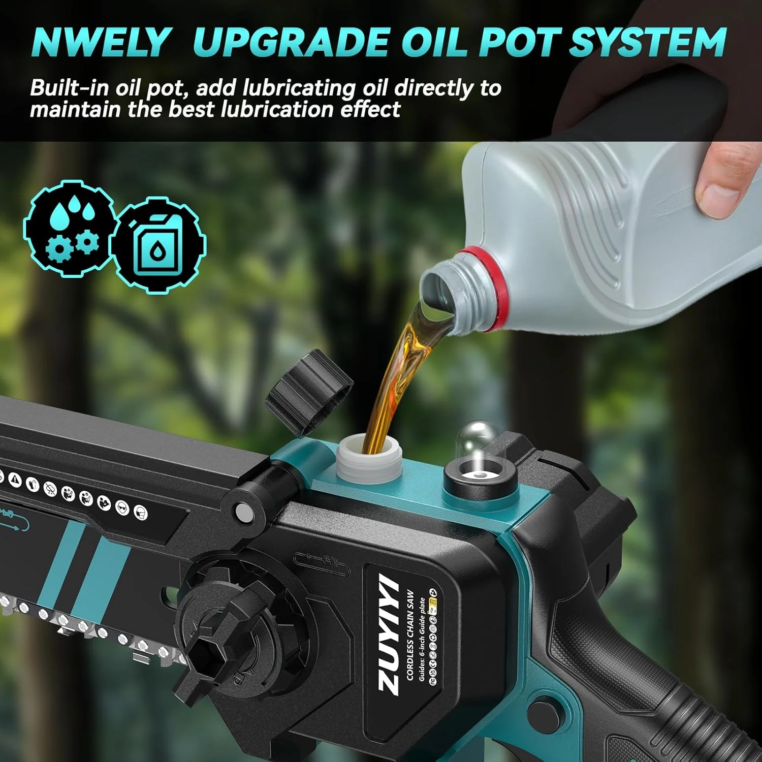 ZUYIYI Mini Chainsaw 6 Inch Cordless - Image 6