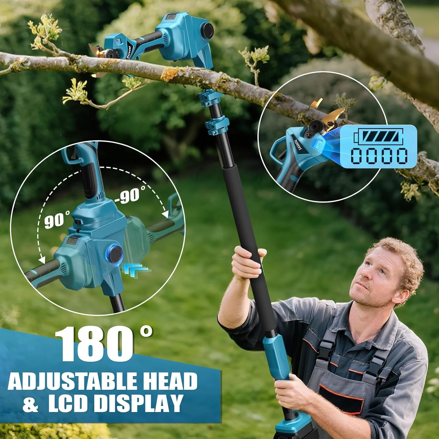 ZUYIYI 2-in-1 Cordless Pole Pruning Shears - Image 6