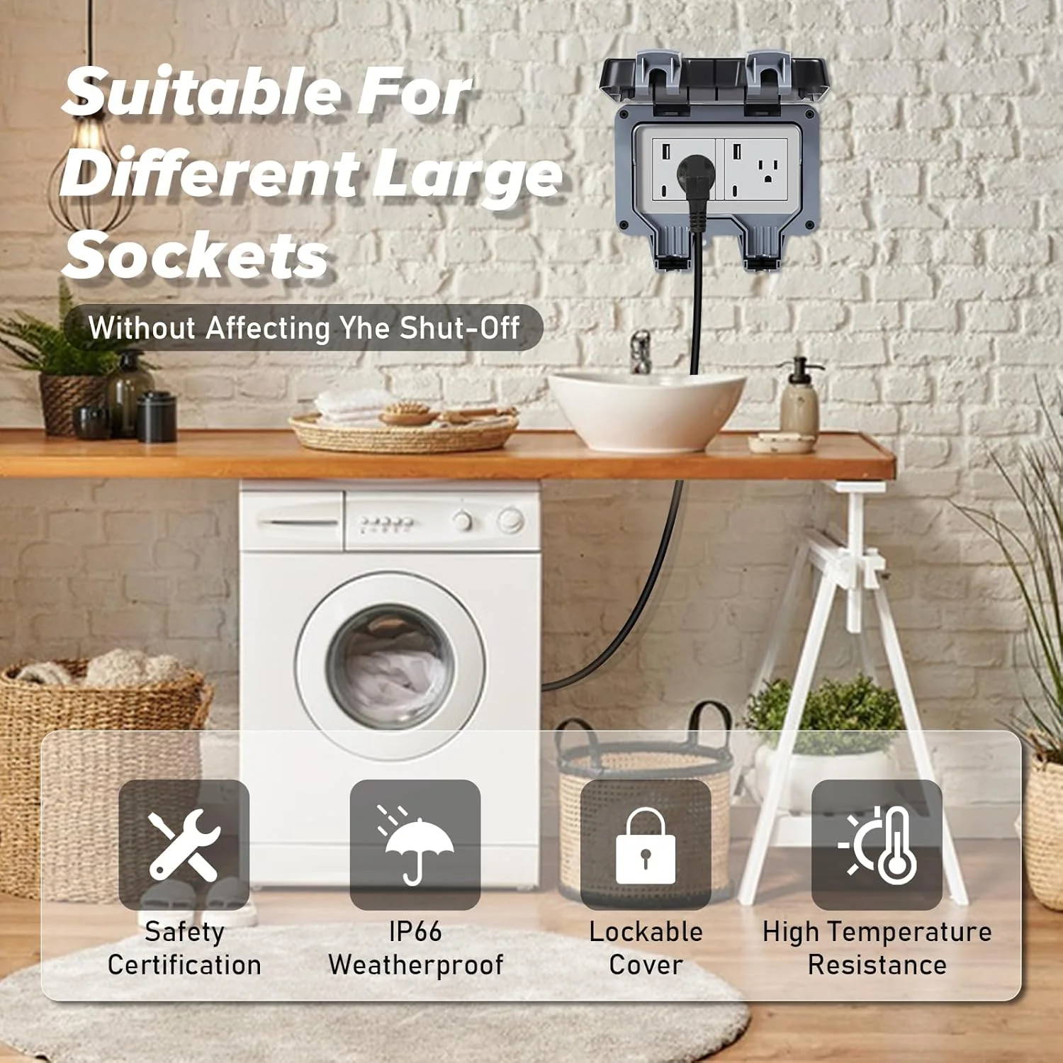 ZUYIYI Outdoor Power Outlet IP66 Waterproof - Image 5