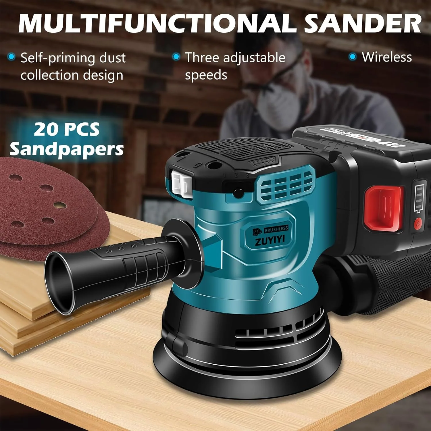 ZUYIYI 5 Inch Cordless Random Orbital - Image 4