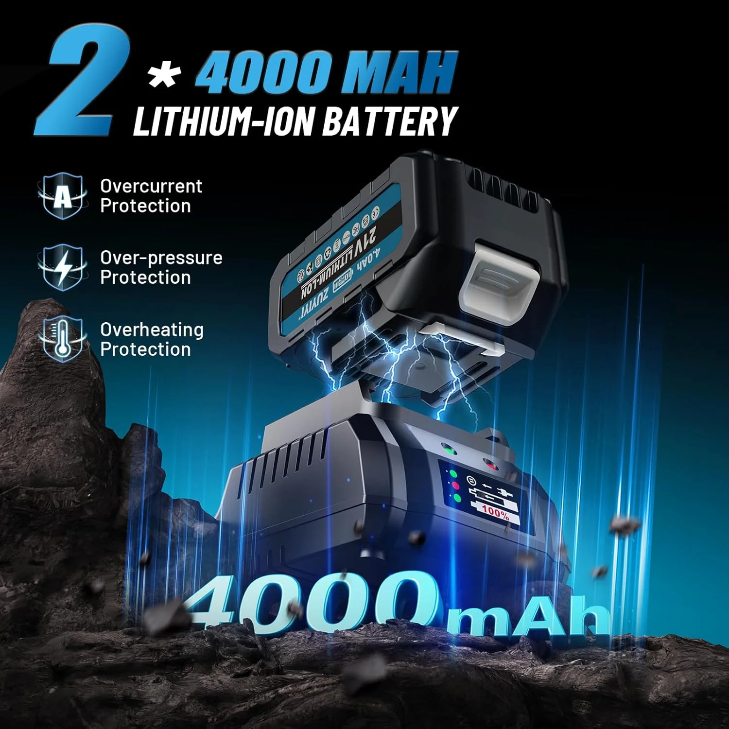 ZUYIYI Cordless Impact Wrench 1/2", 1600N.m - Image 2