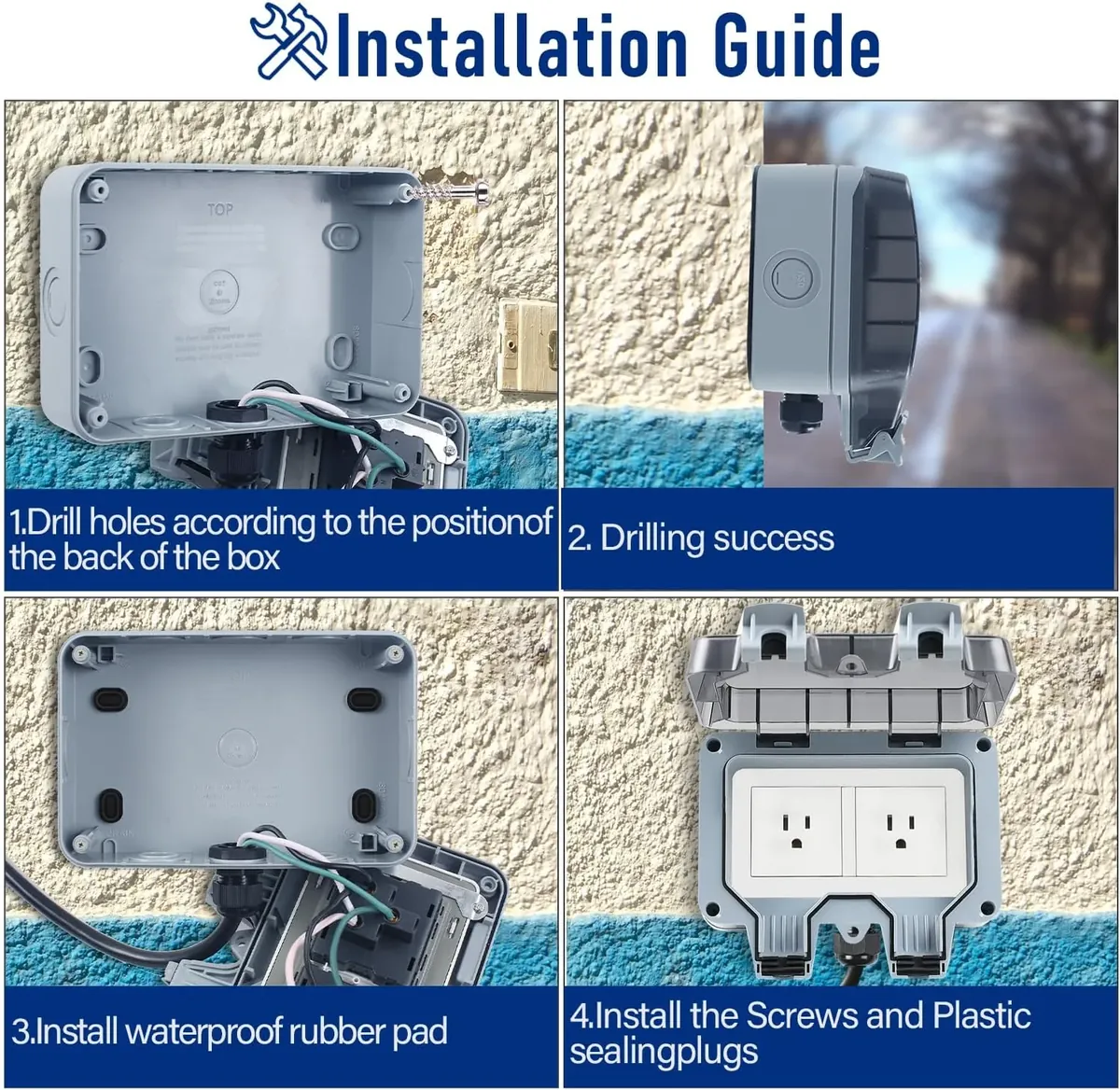 ZUYIYI Outdoor Power Outlet Box with - Image 6
