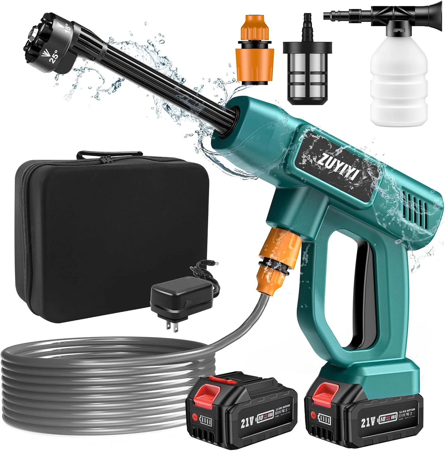 ZUYIYI Cordless Pressure Washer, 970PSI Portable