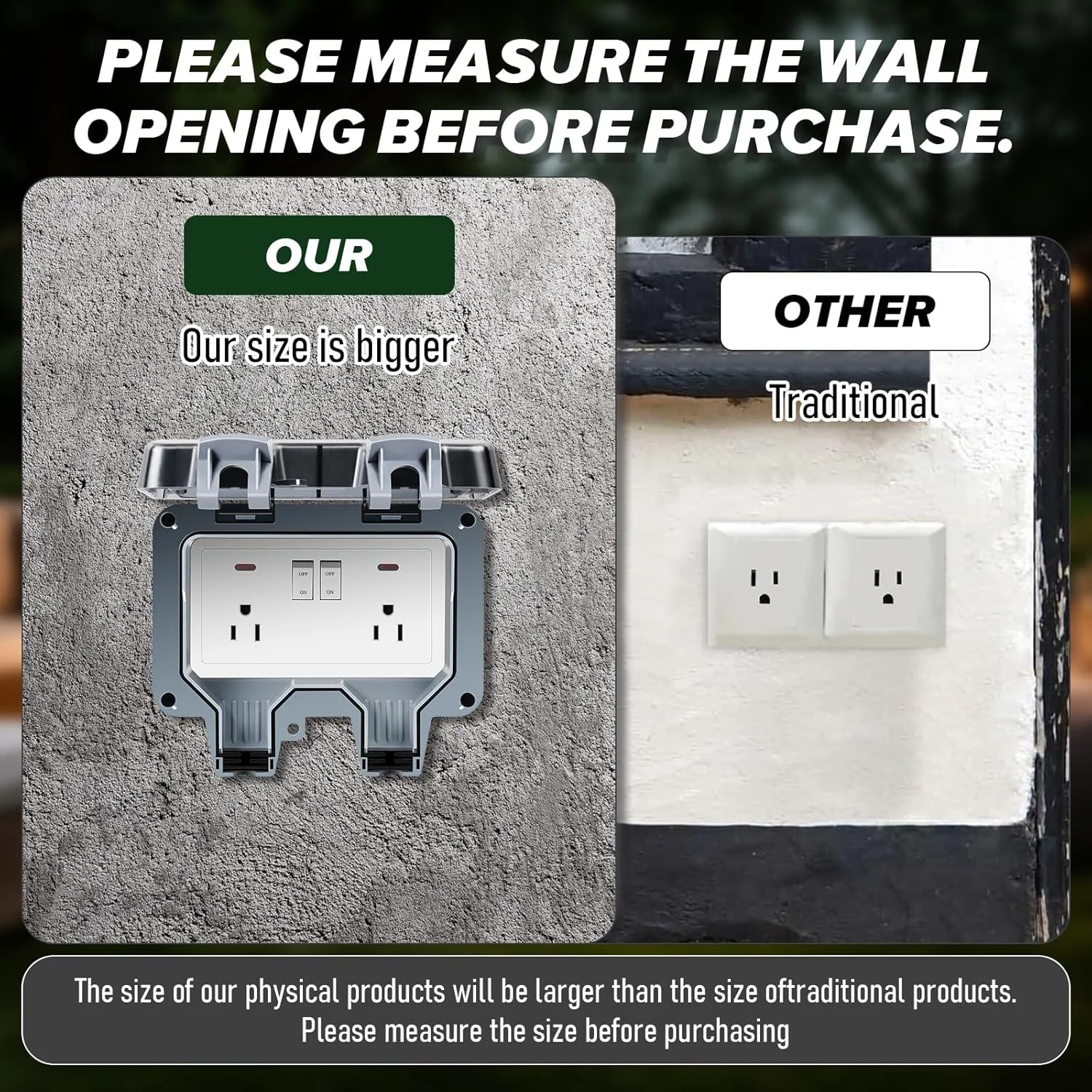 ZUYIYI Outdoor Power Outlet, Waterproof Weatherproof - Image 6