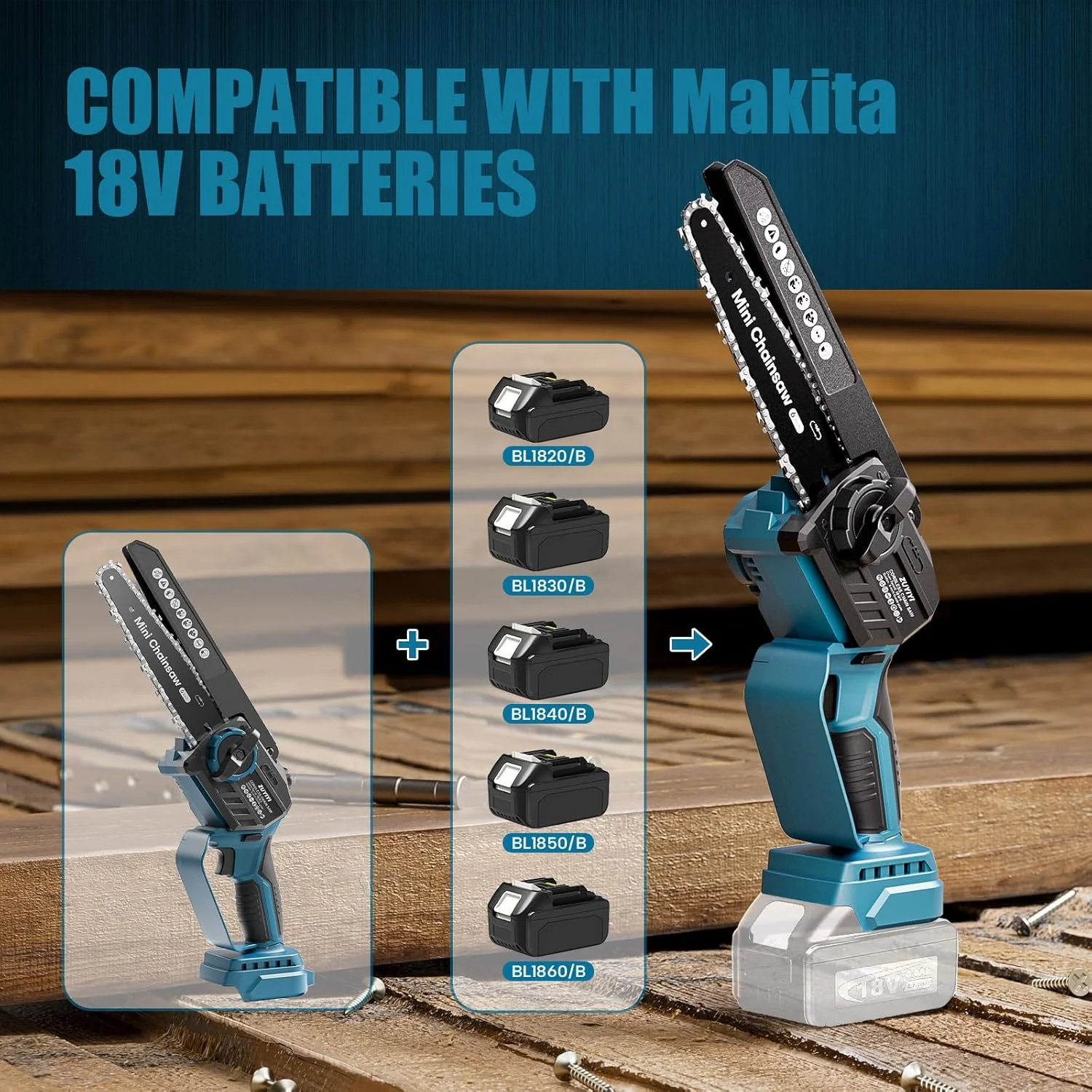 ZUYIYI Mini Chainsaw Cordless 6 Inch - Image 2