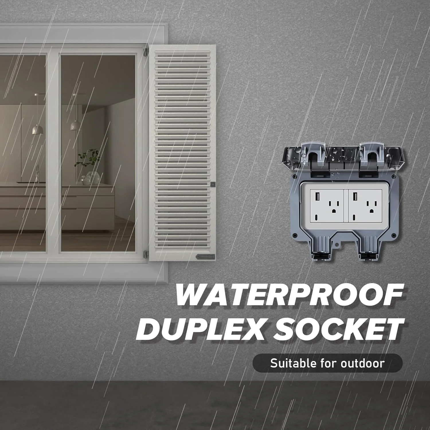 ZUYIYI Outdoor Power Outlet IP66 Waterproof - Image 8