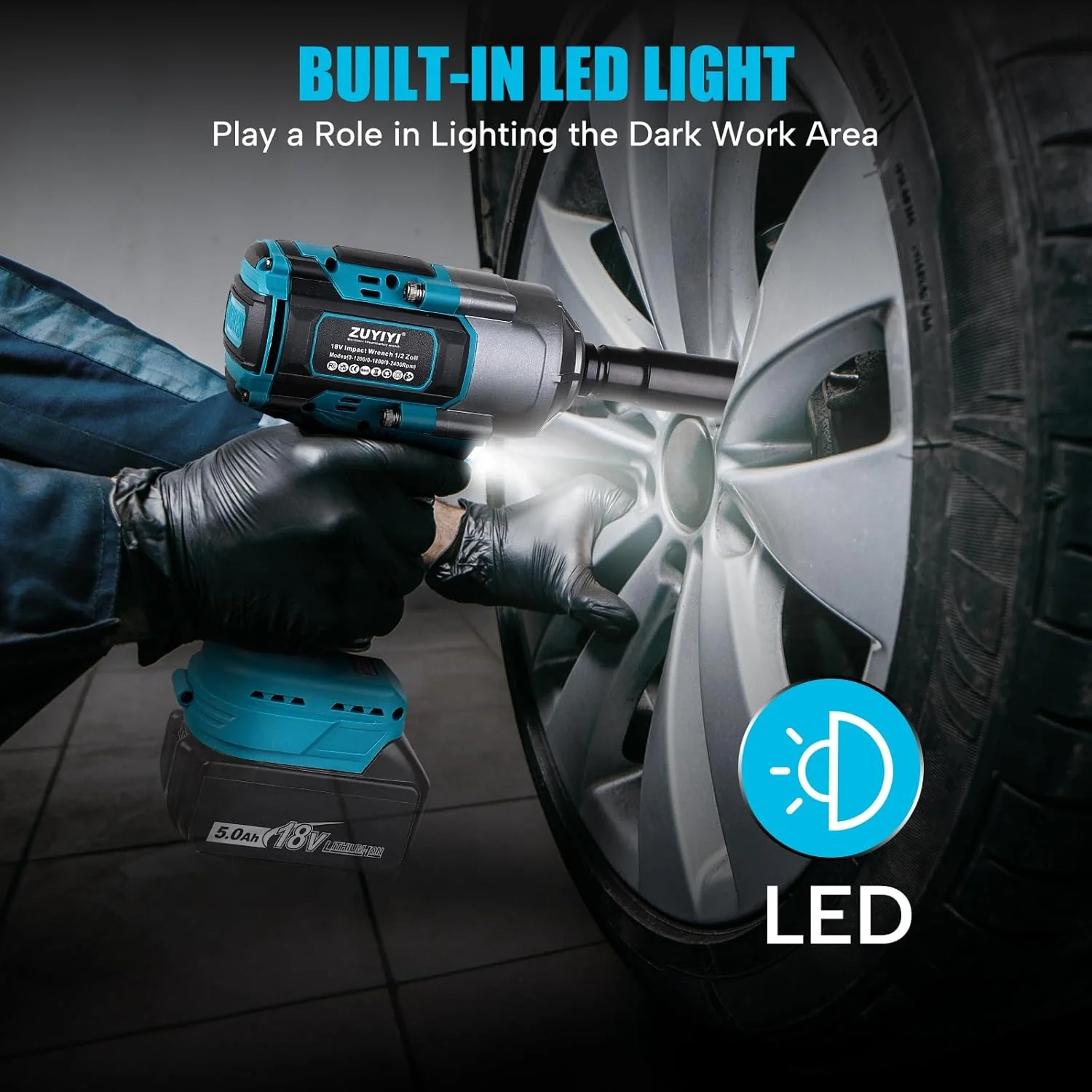 ZUYIYI 1/2" Cordless Impact Wrench - Image 5