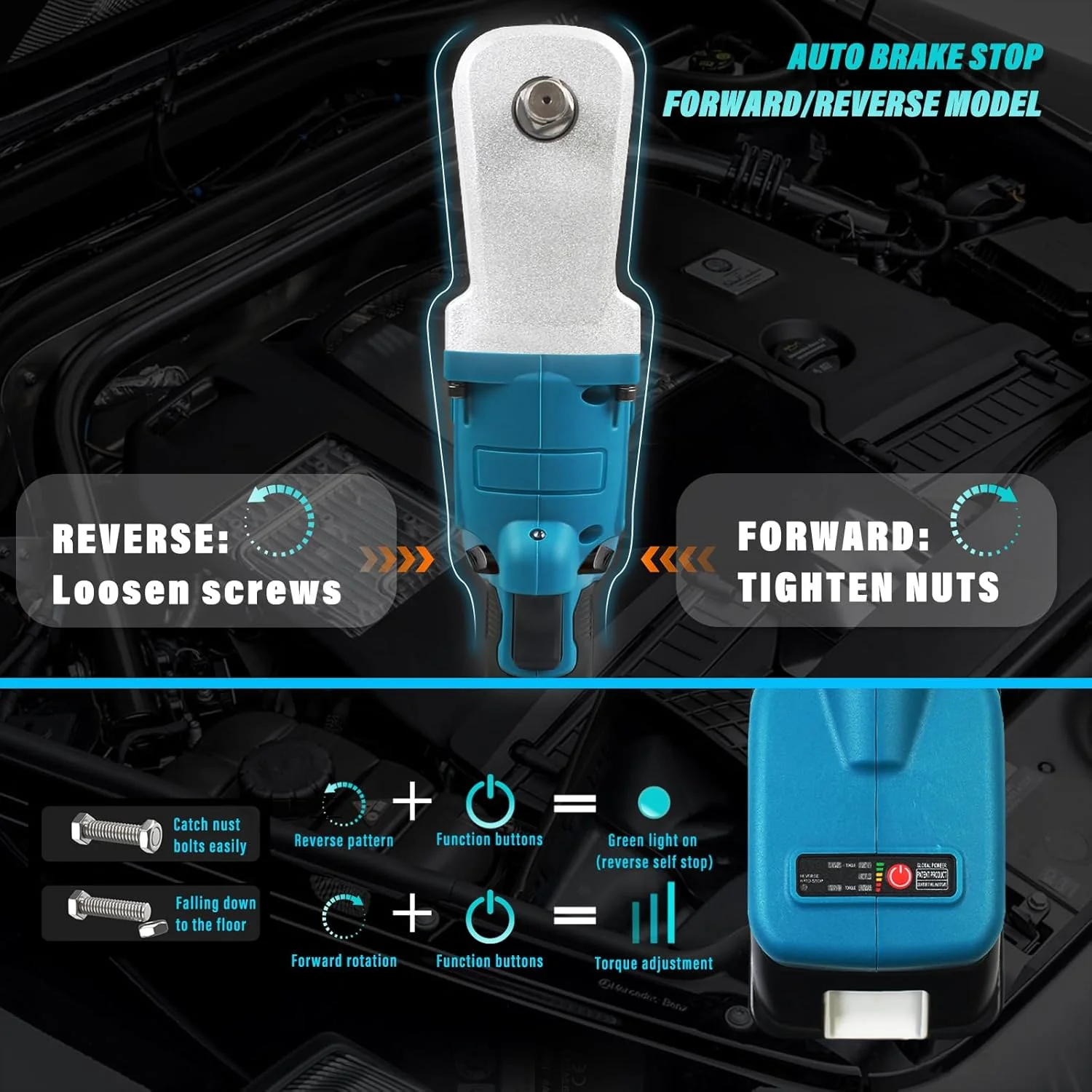 ZUYIYI 1/2" 320N.m Electric Ratchet Wrench - Image 5