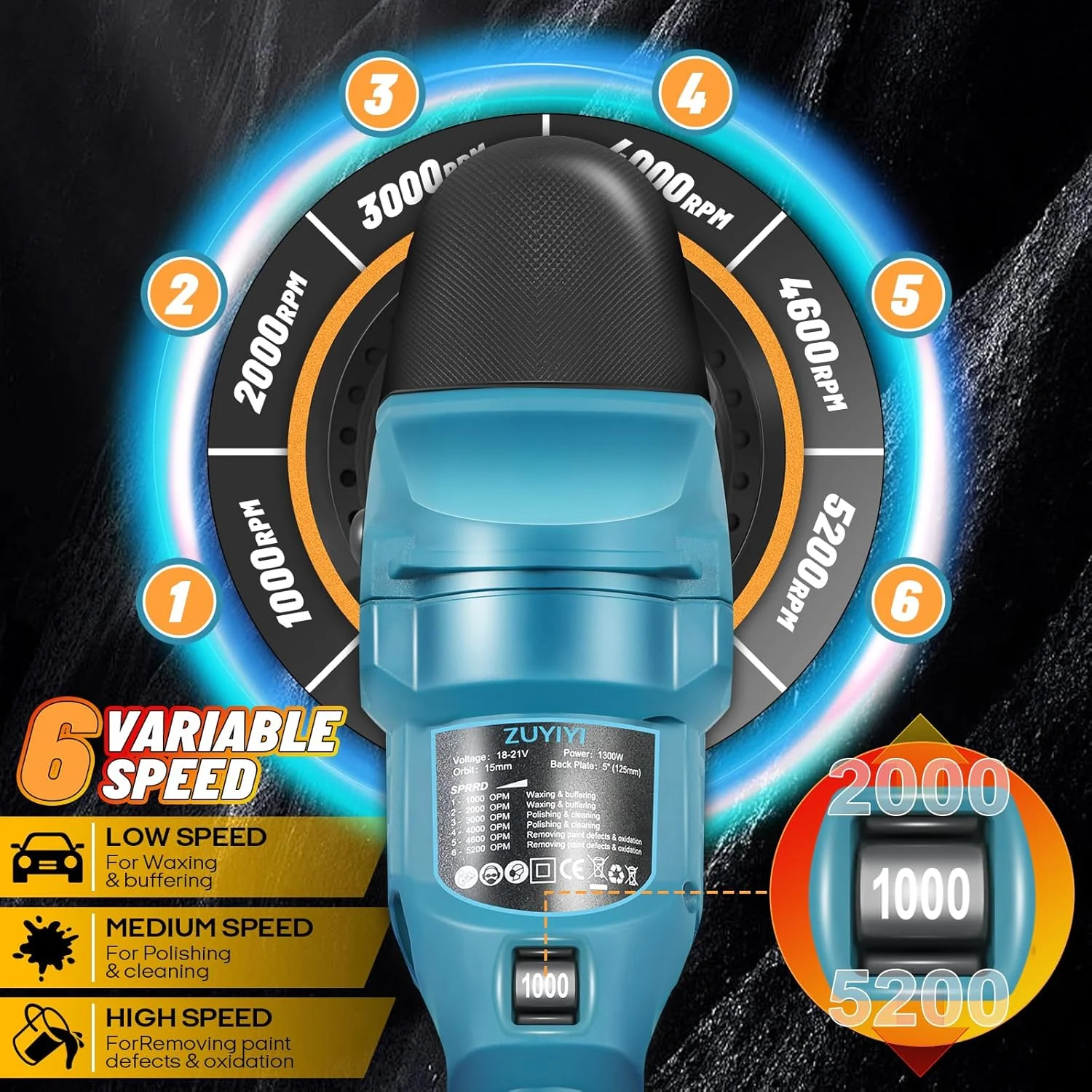 ZUYIYI Cordless Car Buffer Polisher - Image 2