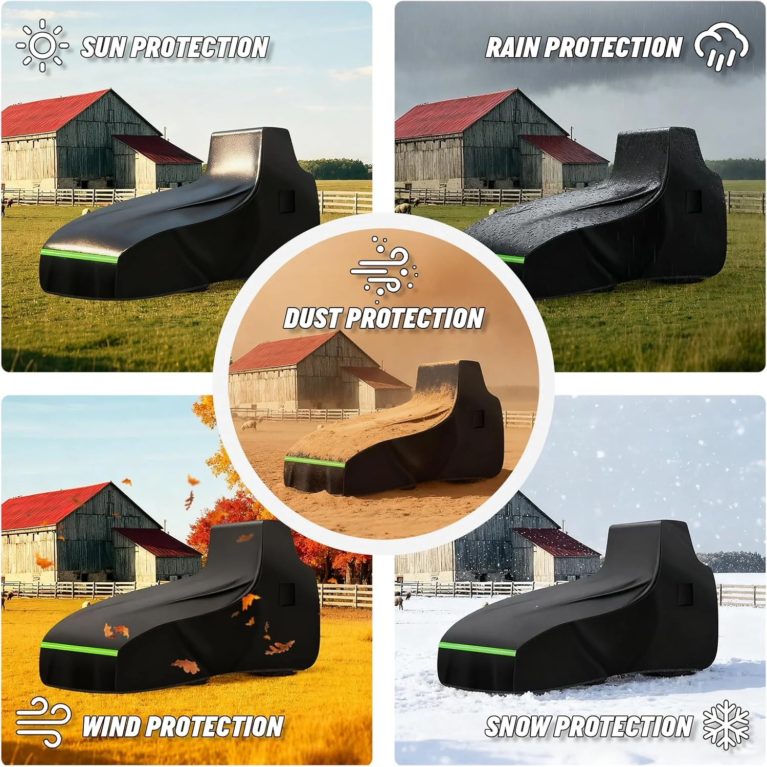 ZUYIYI Full Tractor Cover Waterproof Heavy - Image 6