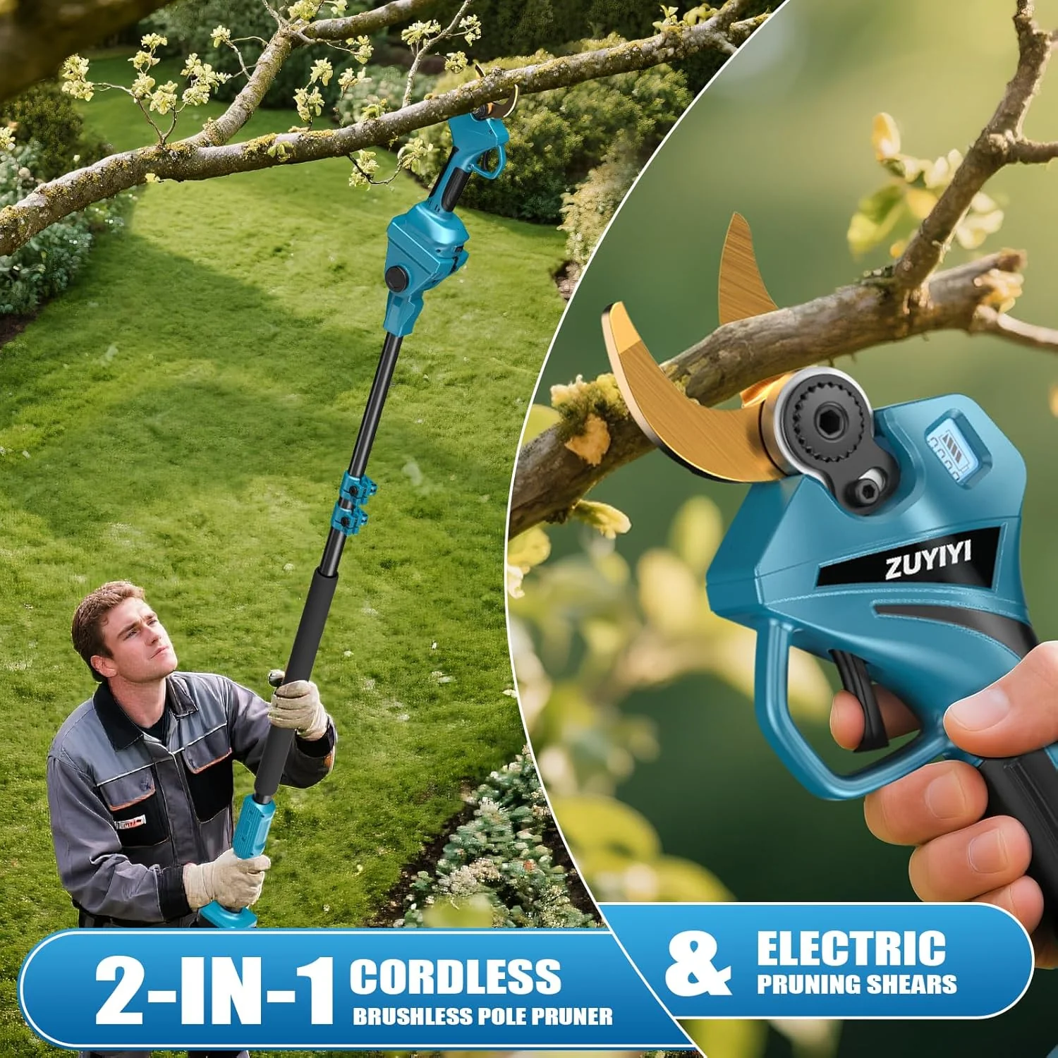 ZUYIYI 2-in-1 Cordless Pole Pruning Shears - Image 3