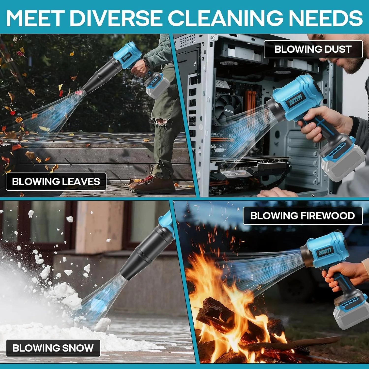 ZUYIYI Cordless Leaf Blower, Brushless Mini - Image 7