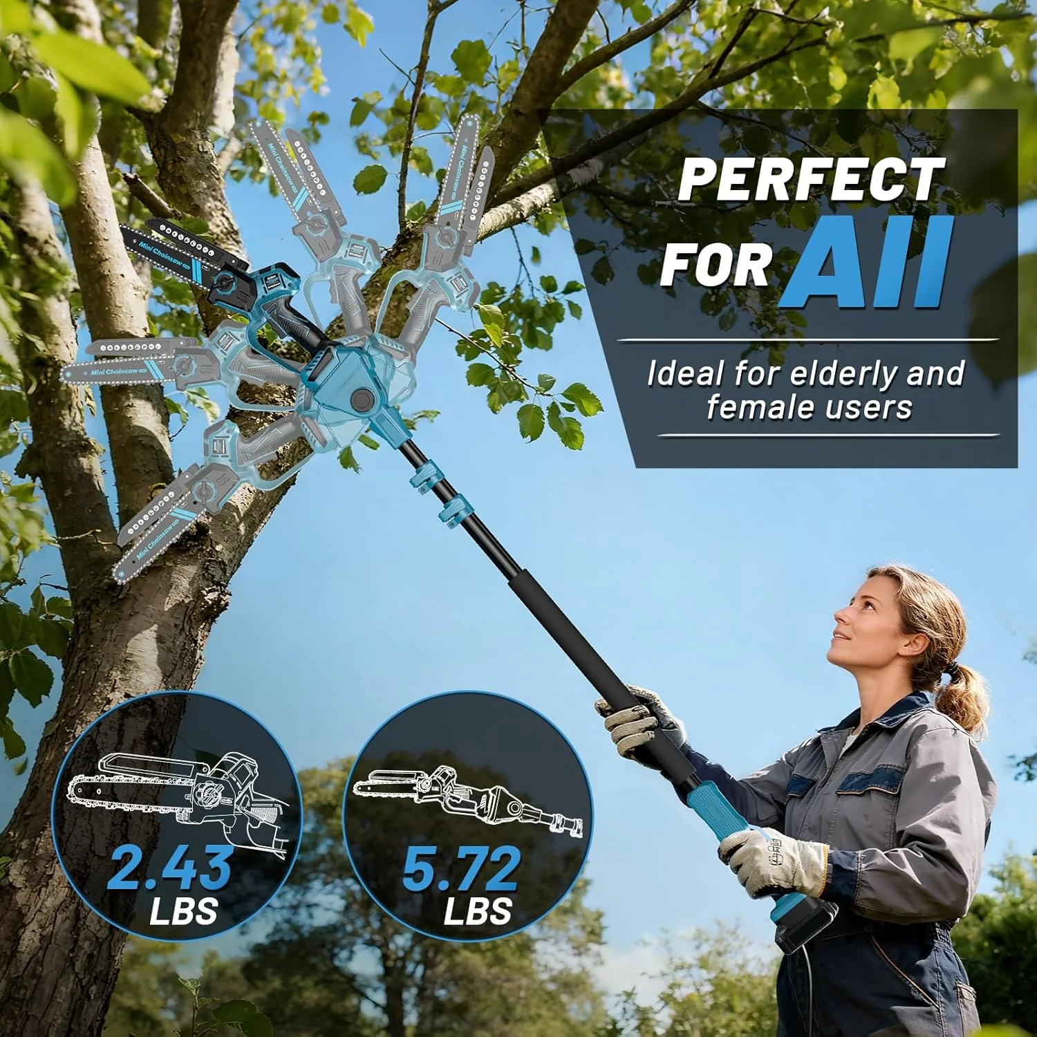 ZUYIYI 2-in-1 Cordless 8 Inch Pole - Image 4