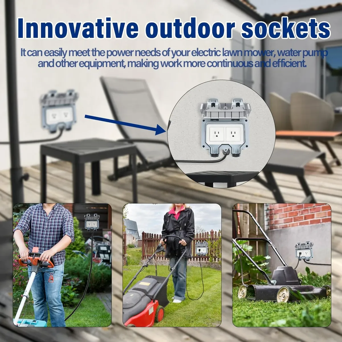 ZUYIYI Outdoor Power Outlet Box with - Image 7