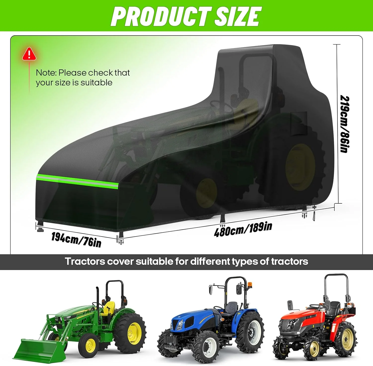 ZUYIYI Full Tractor Cover Waterproof Heavy - Image 3