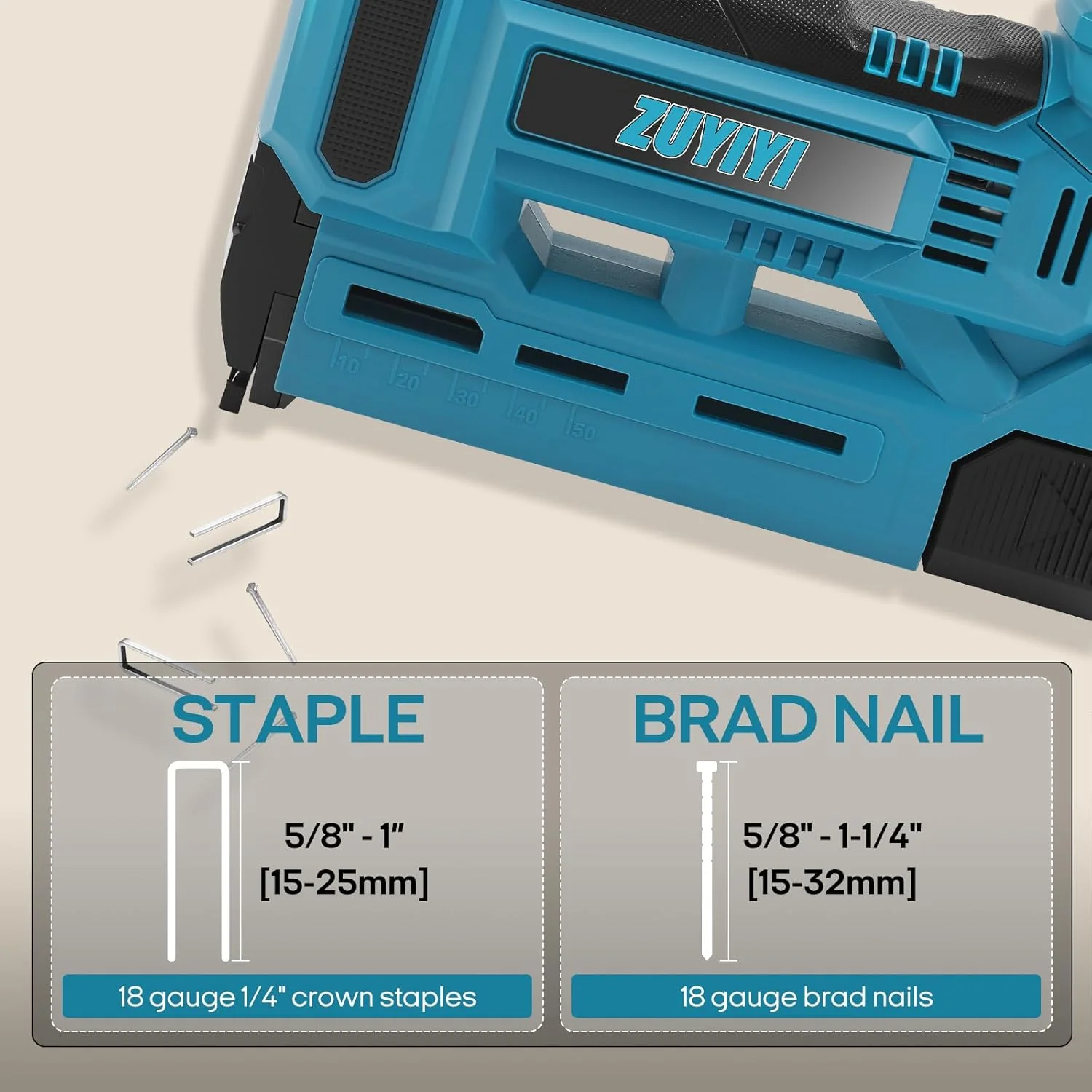 ZUYIYI 18GA 2-in-1 Cordless Brad Nailer - Image 4