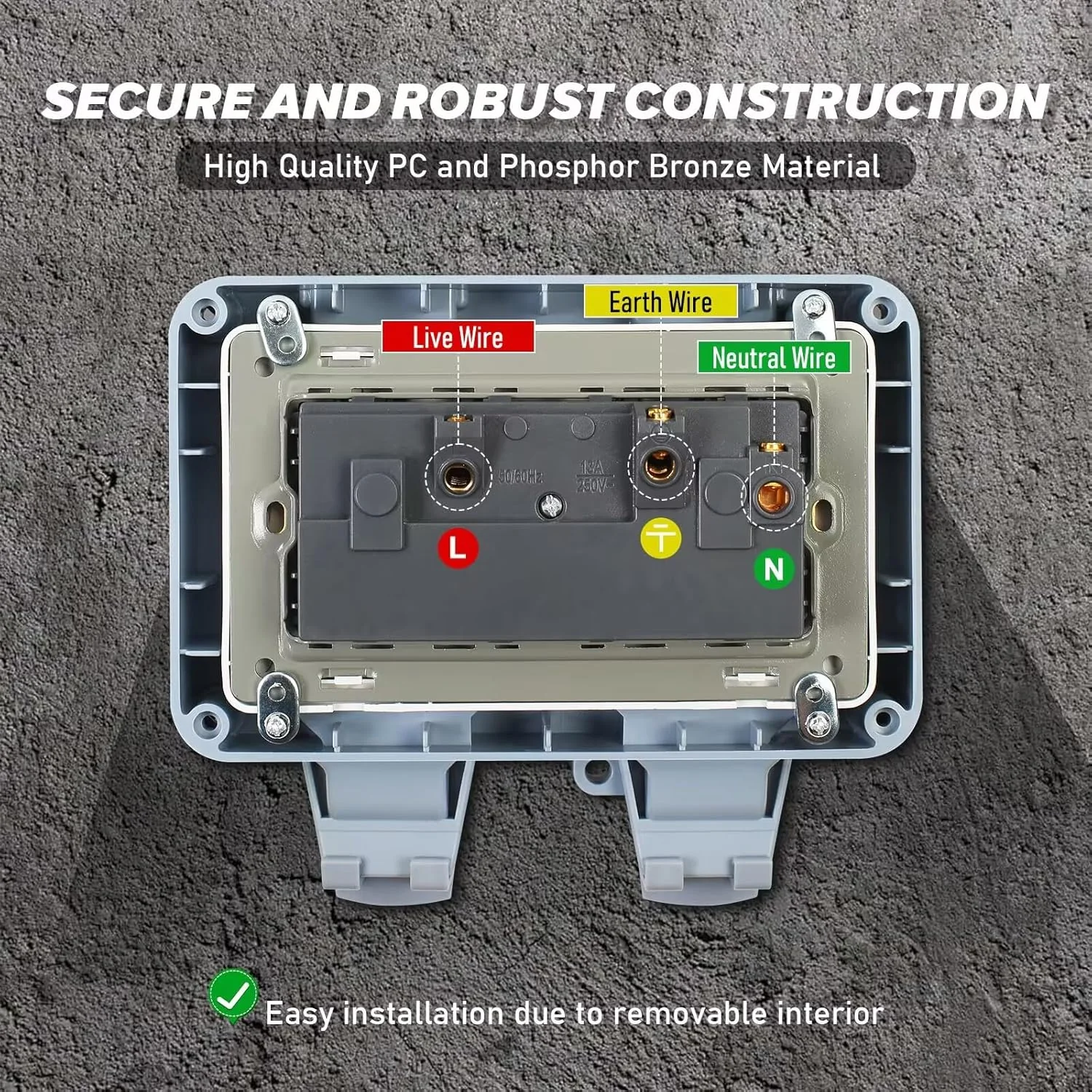 ZUYIYI Outdoor Power Outlet, Waterproof Weatherproof - Image 3