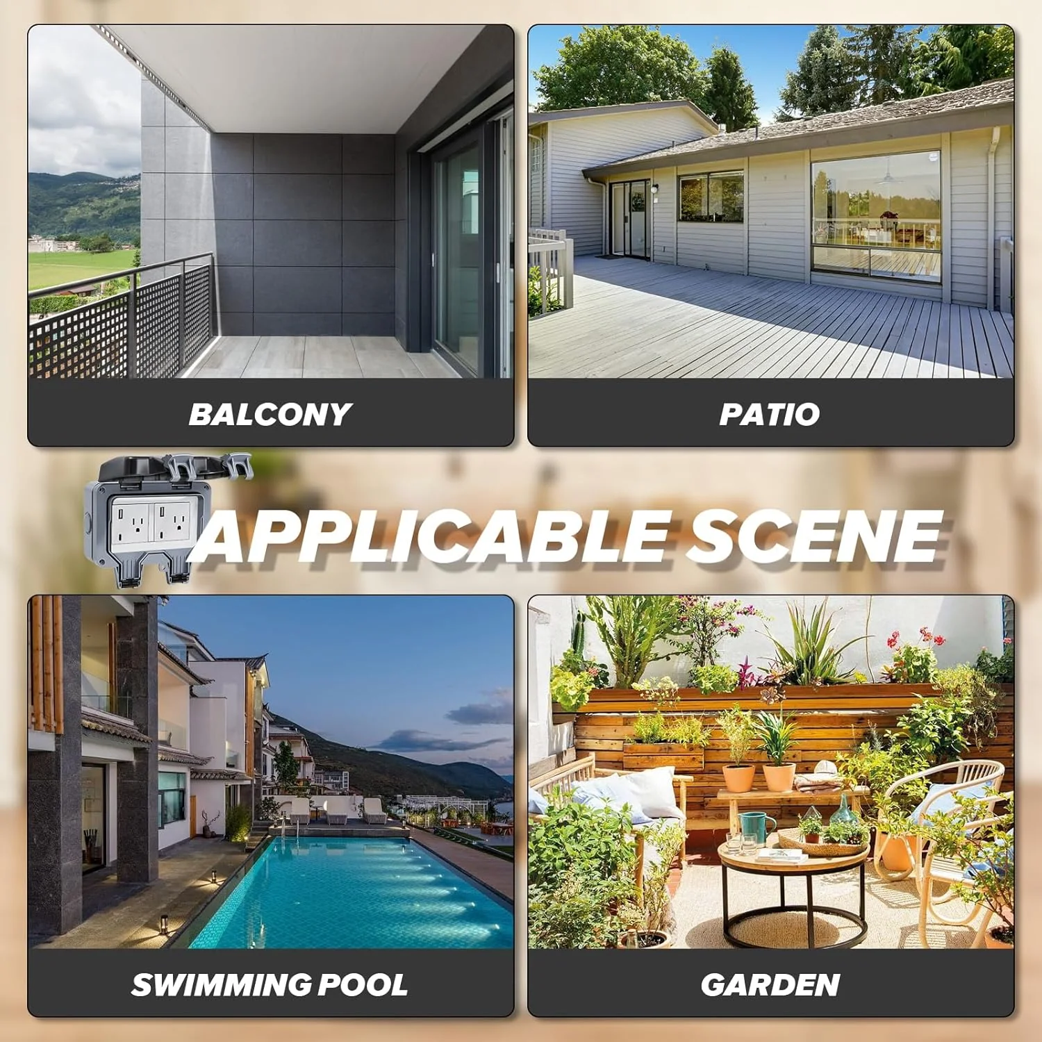 ZUYIYI Outdoor Power Outlet IP66 Waterproof - Image 6