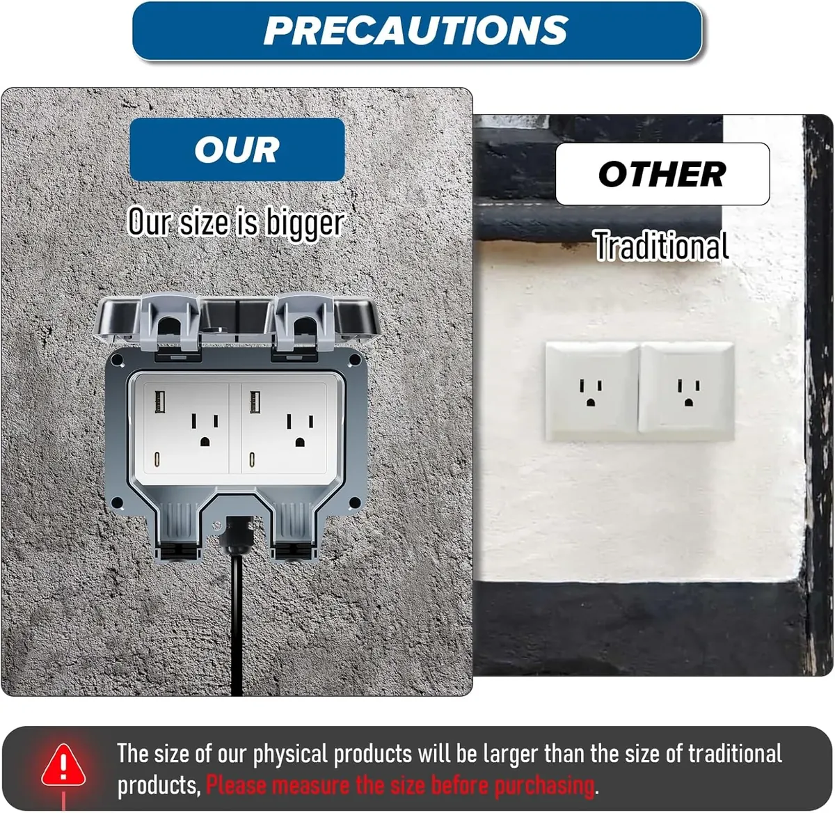 ZUYIYI Outdoor Power Outlet Box with - Image 6