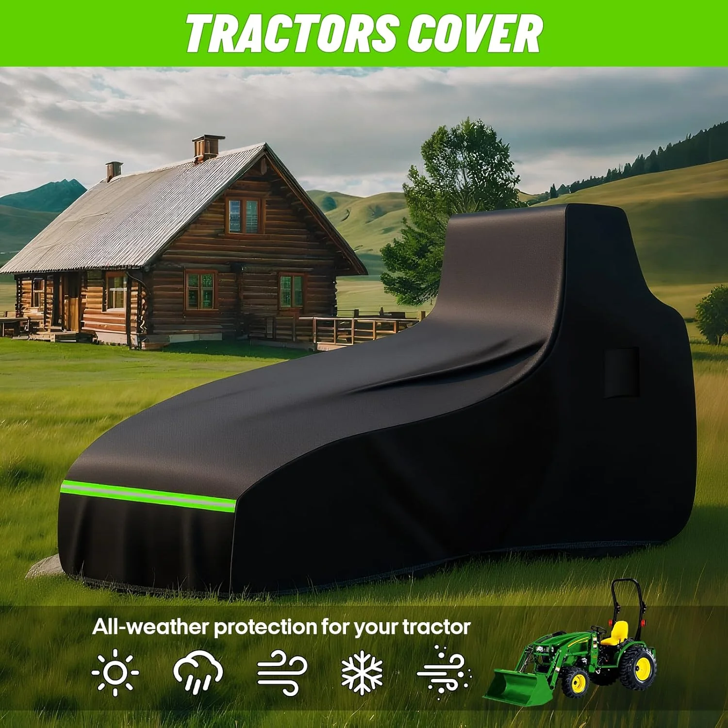 ZUYIYI Full Tractor Cover Waterproof Heavy - Image 2