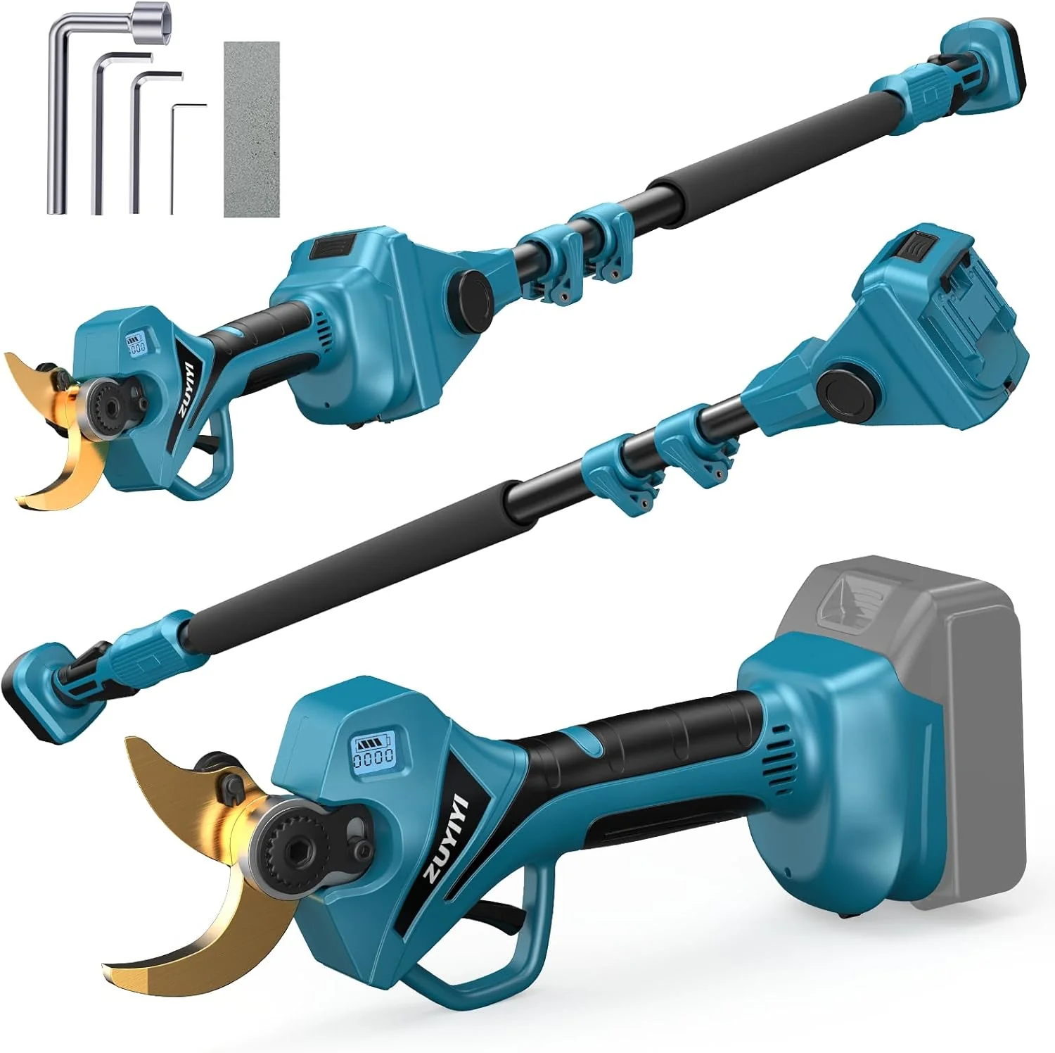 ZUYIYI 2-in-1 Cordless Pole Pruning Shears