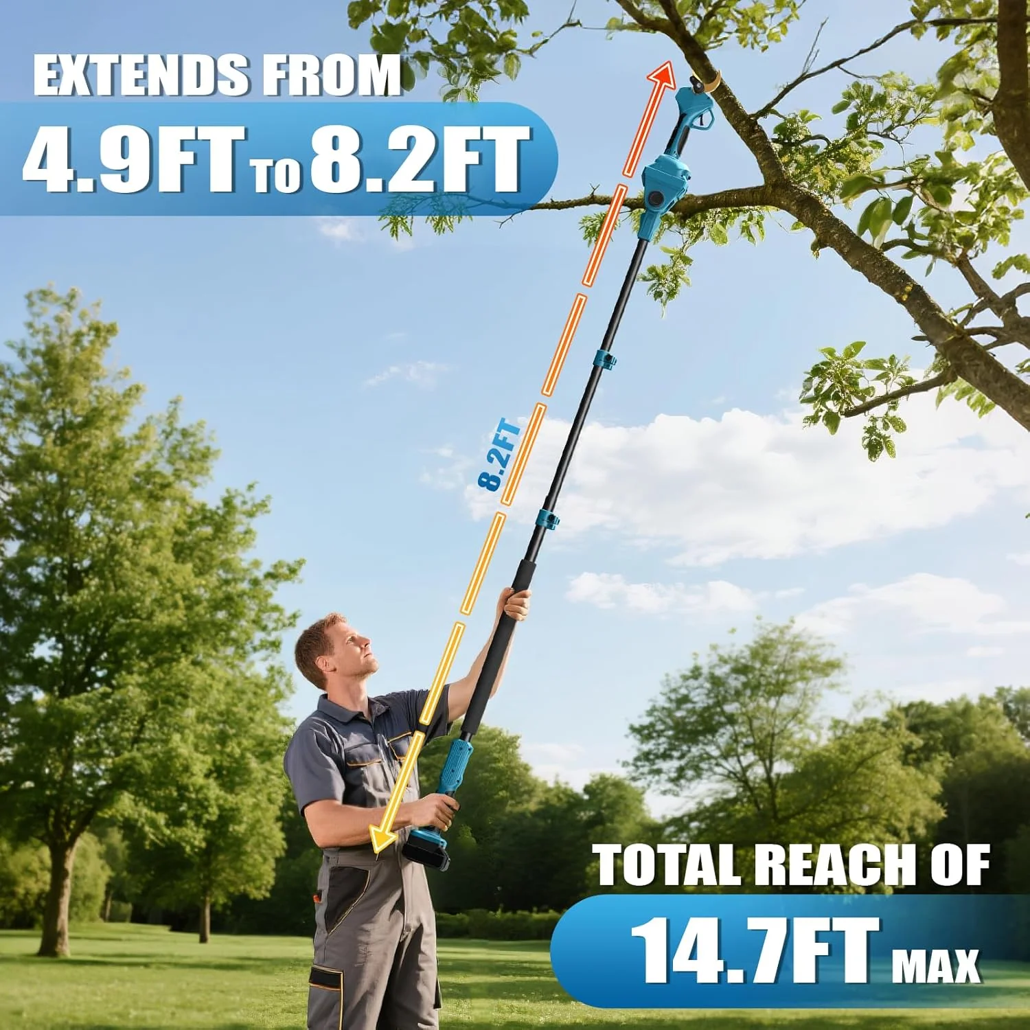 ZUYIYI 2-in-1 Cordless Pole Pruning Shears - Image 7