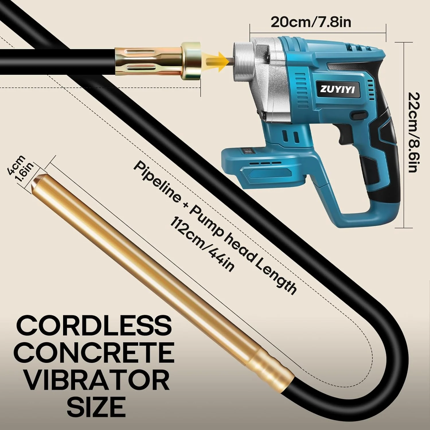 ZUYIYI Cordless Concrete Vibrator - Image 3