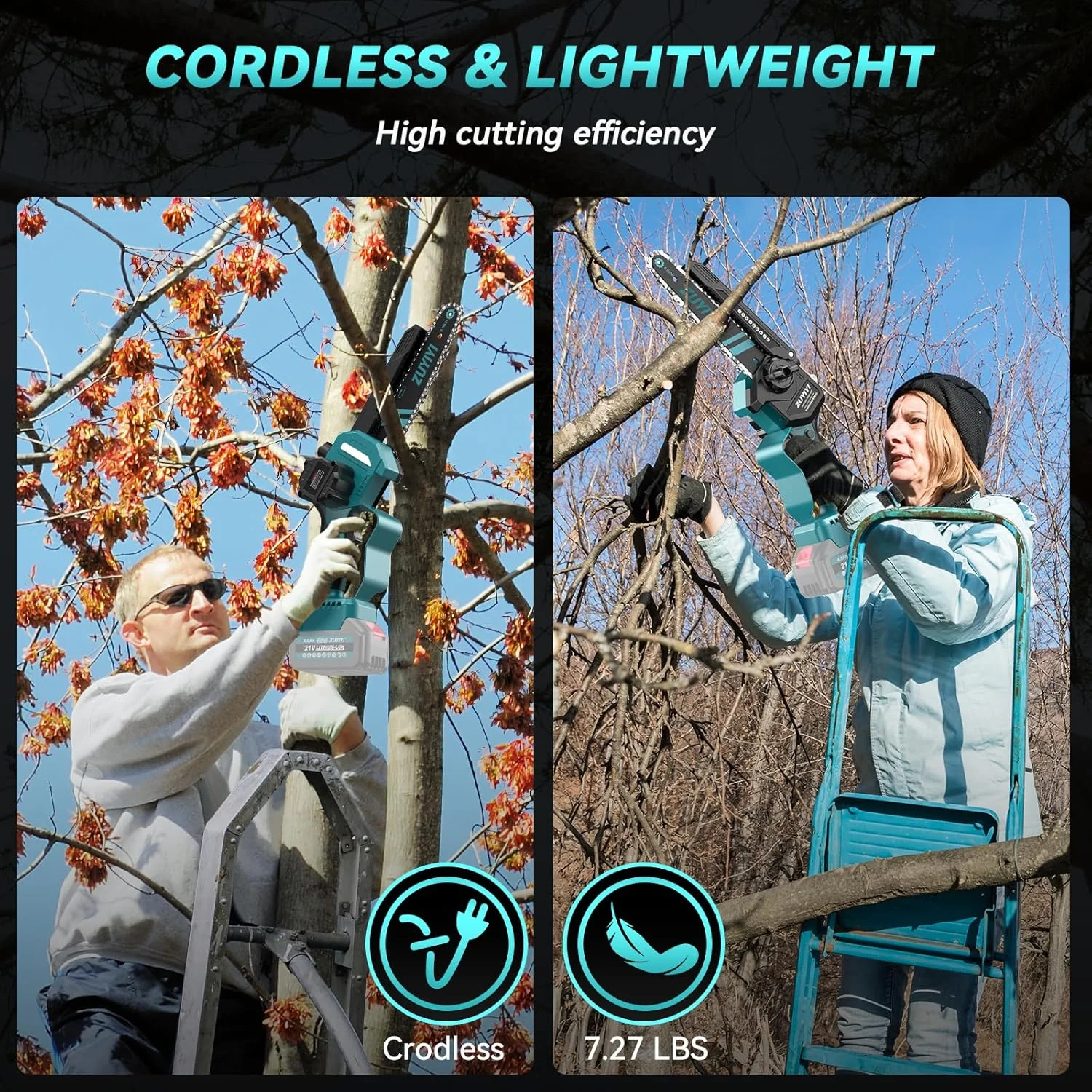 ZUYIYI Mini Chainsaw 6 Inch Cordless - Image 7