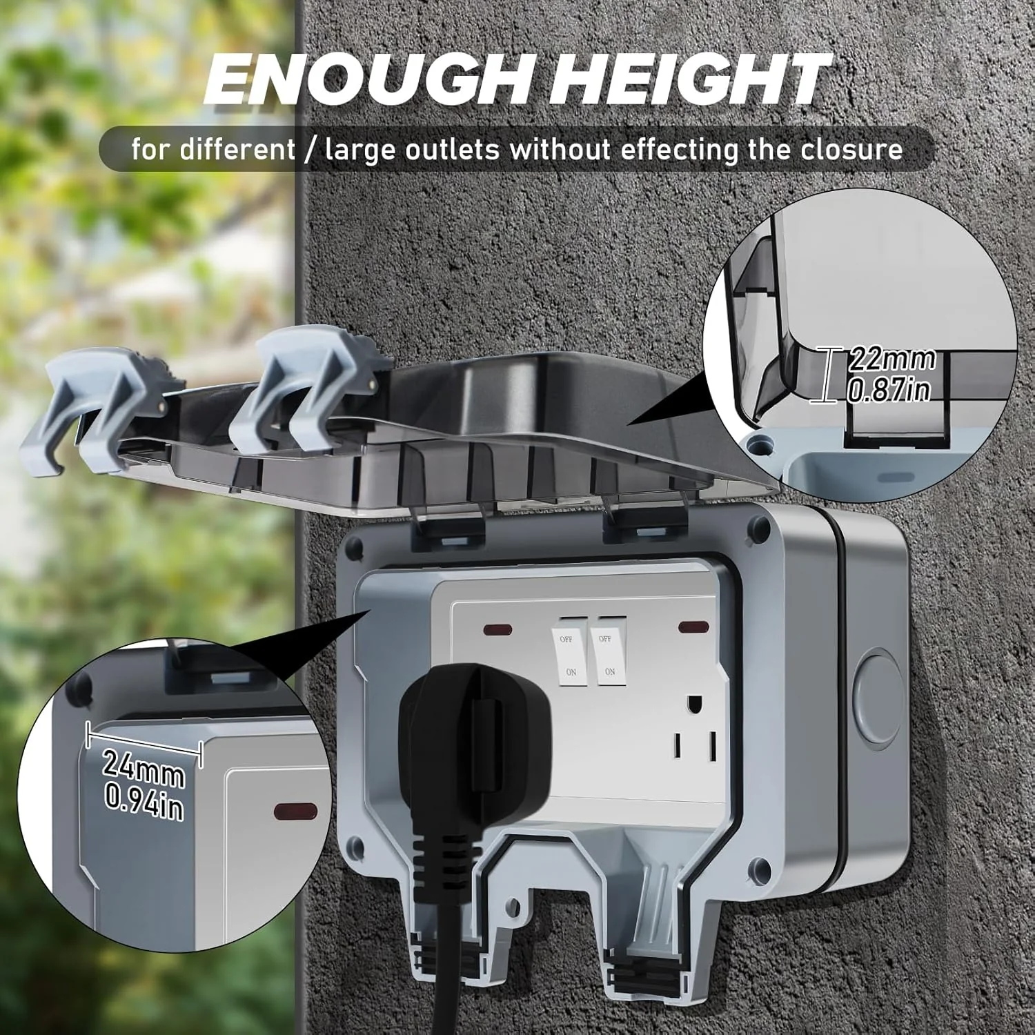 ZUYIYI Outdoor Power Outlet, Waterproof Weatherproof - Image 4