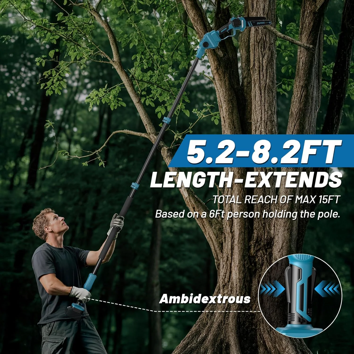 ZUYIYI 3-in-1 Cordless Pole Saw - Image 6