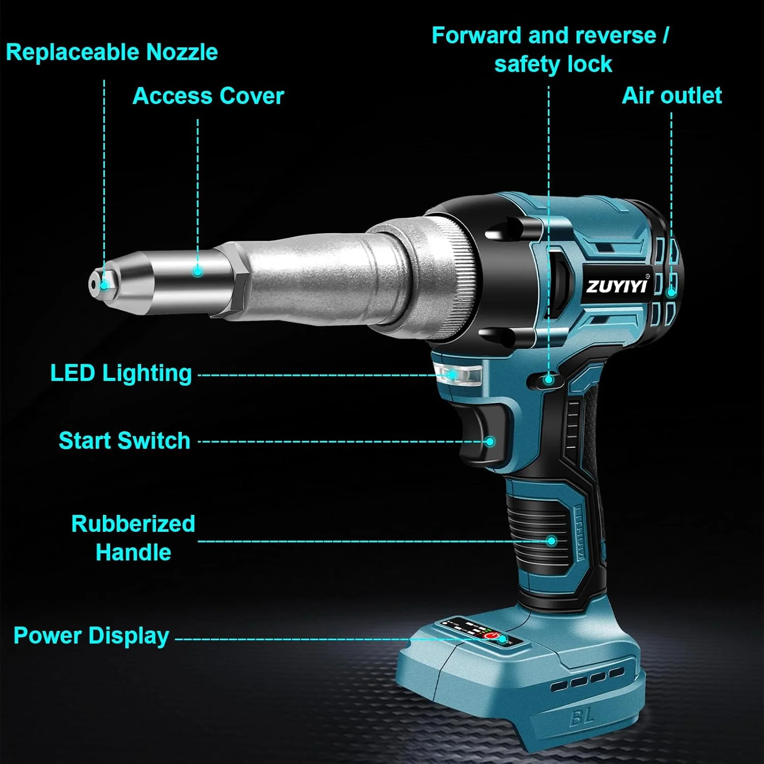 ZUYIYI Cordless Rivet Gun Tool - Image 8