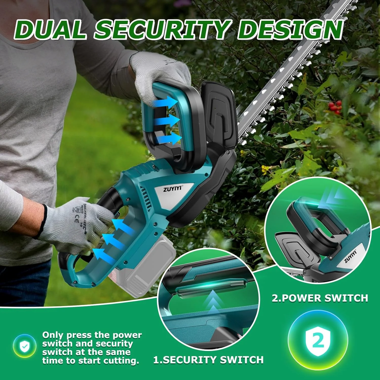 ZUYIYI Cordless Hedge Trimmer - Image 5