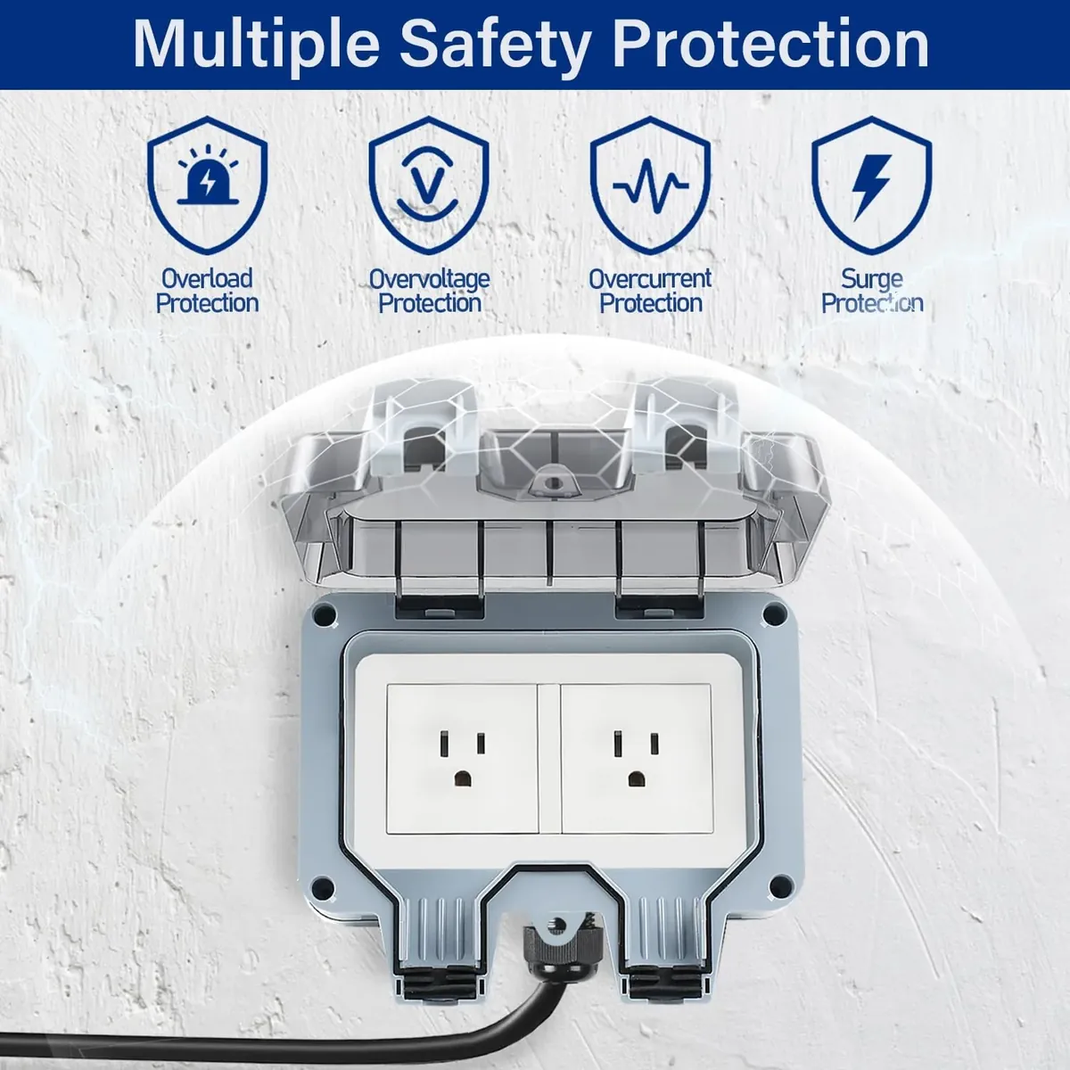 ZUYIYI Outdoor Power Outlet Box with - Image 4