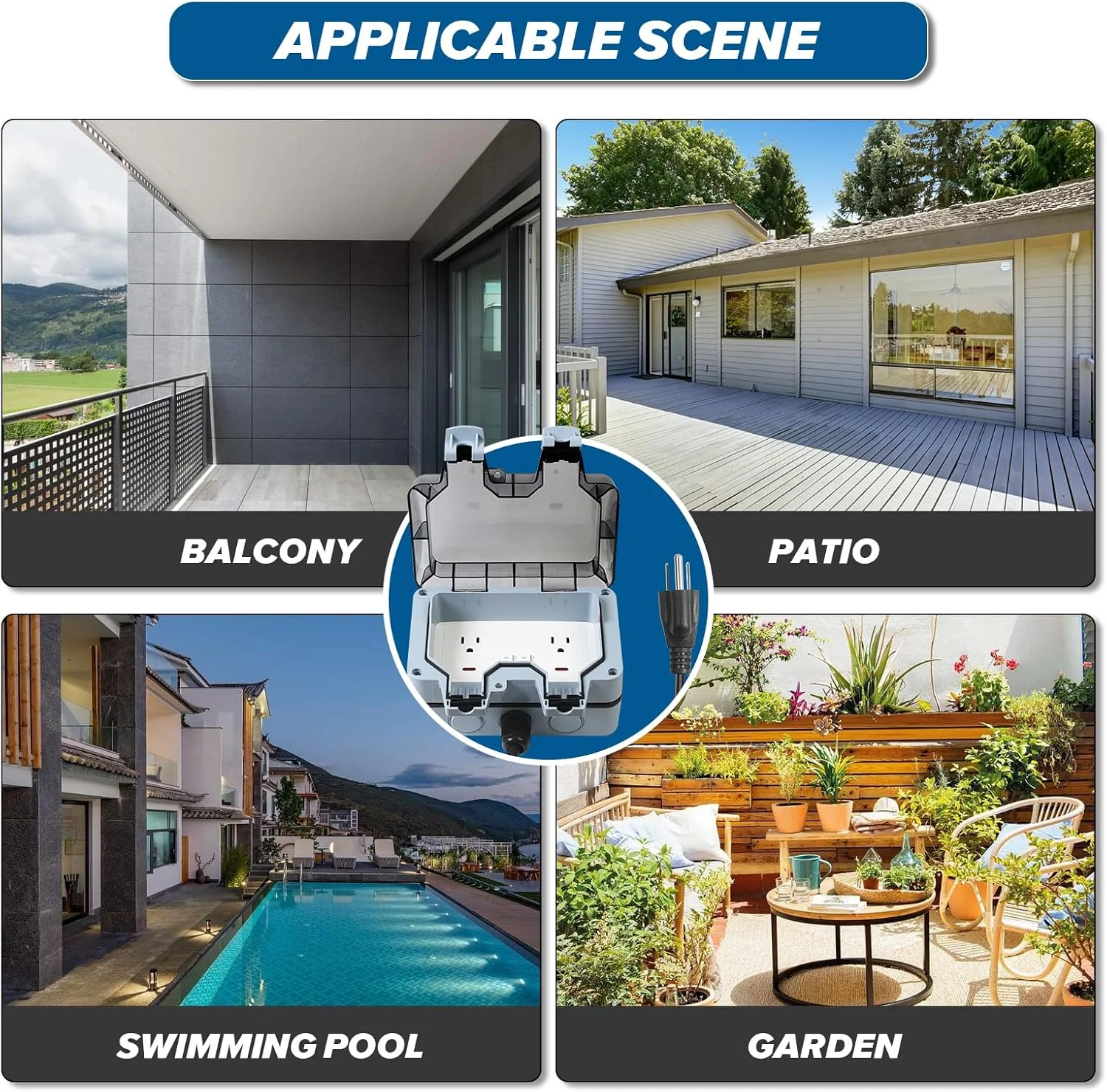 ZUYIYI Outdoor Power Outlet Box with - Image 7