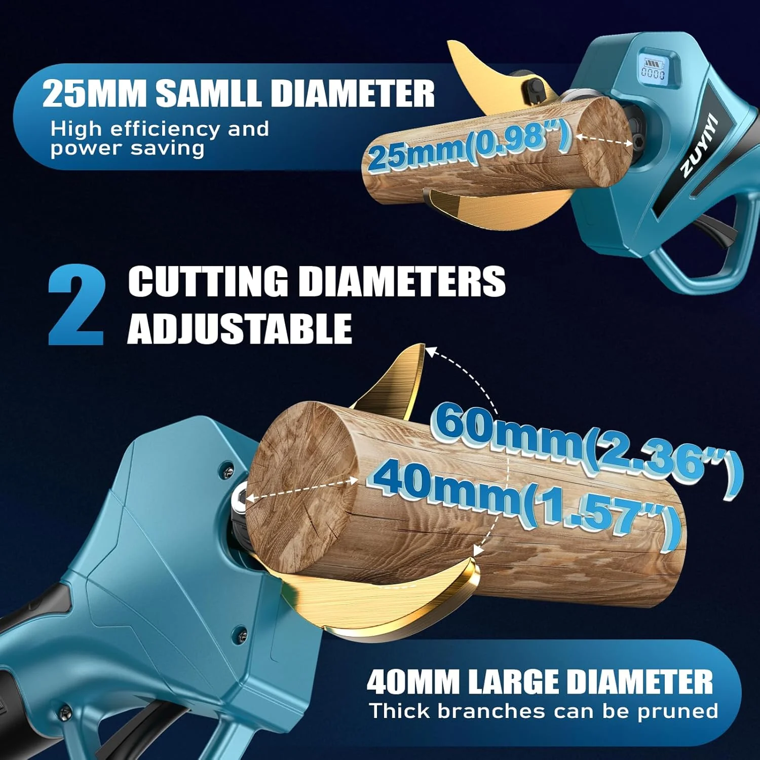 ZUYIYI 2-in-1 Cordless Pole Pruning Shears - Image 5