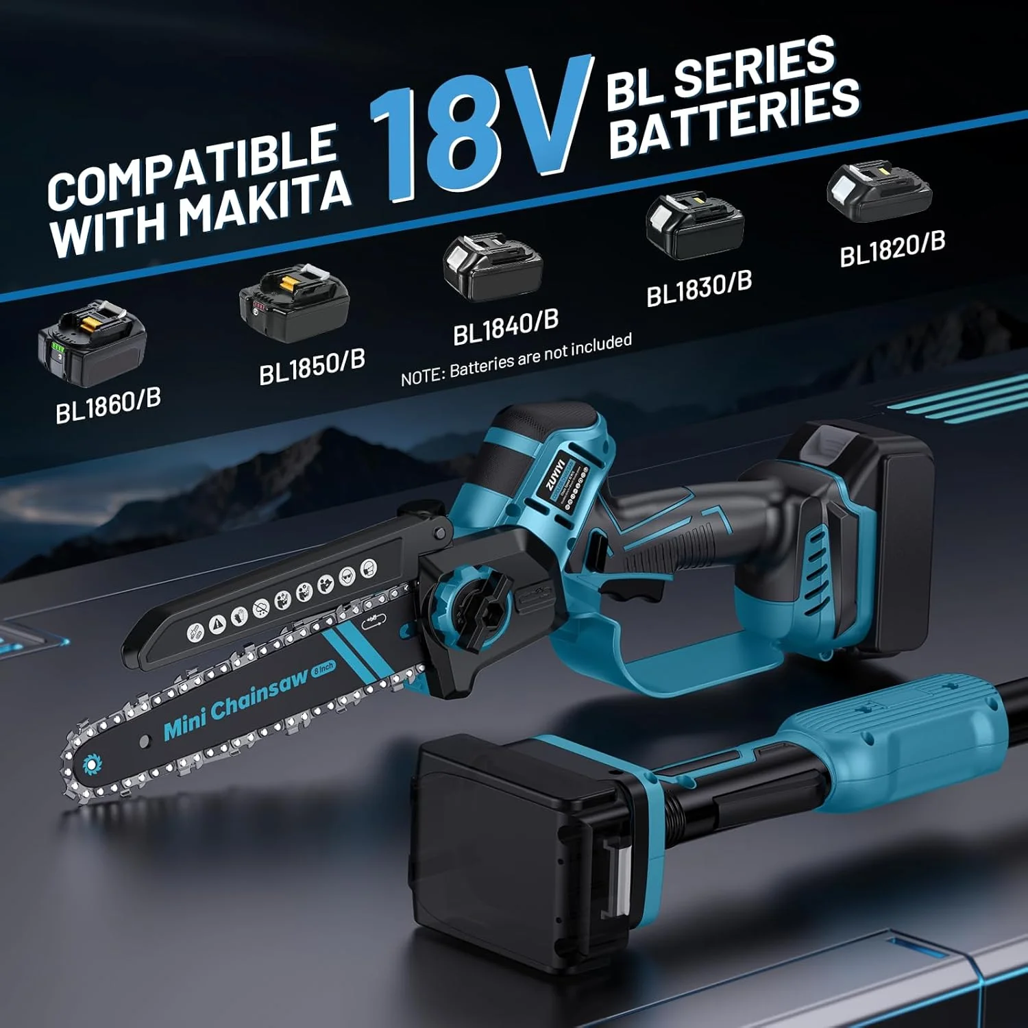 ZUYIYI 2-in-1 Cordless 8 Inch Pole - Image 3