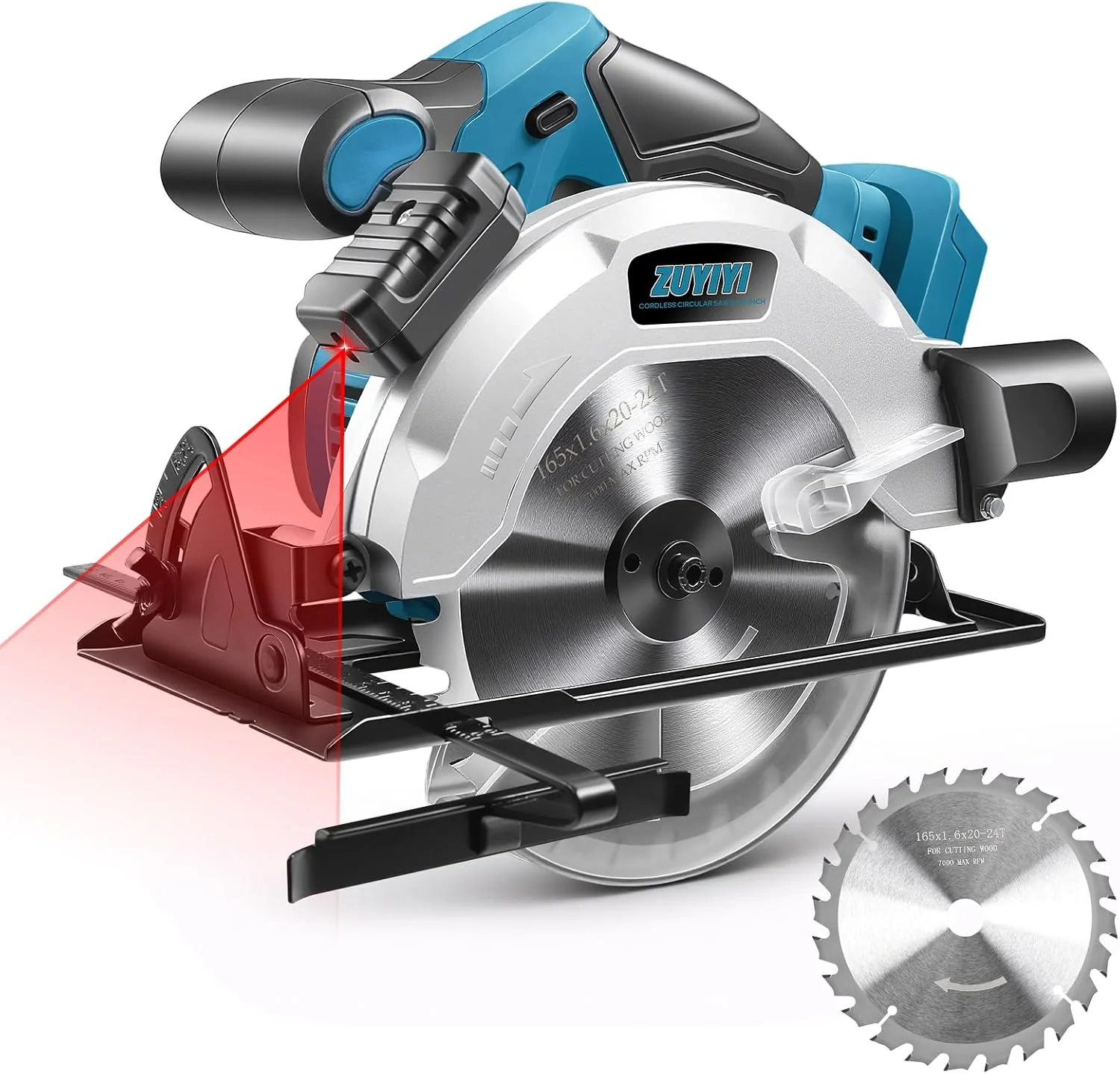 ZUYIYI Cordless Circular Saw 6-1/2" for